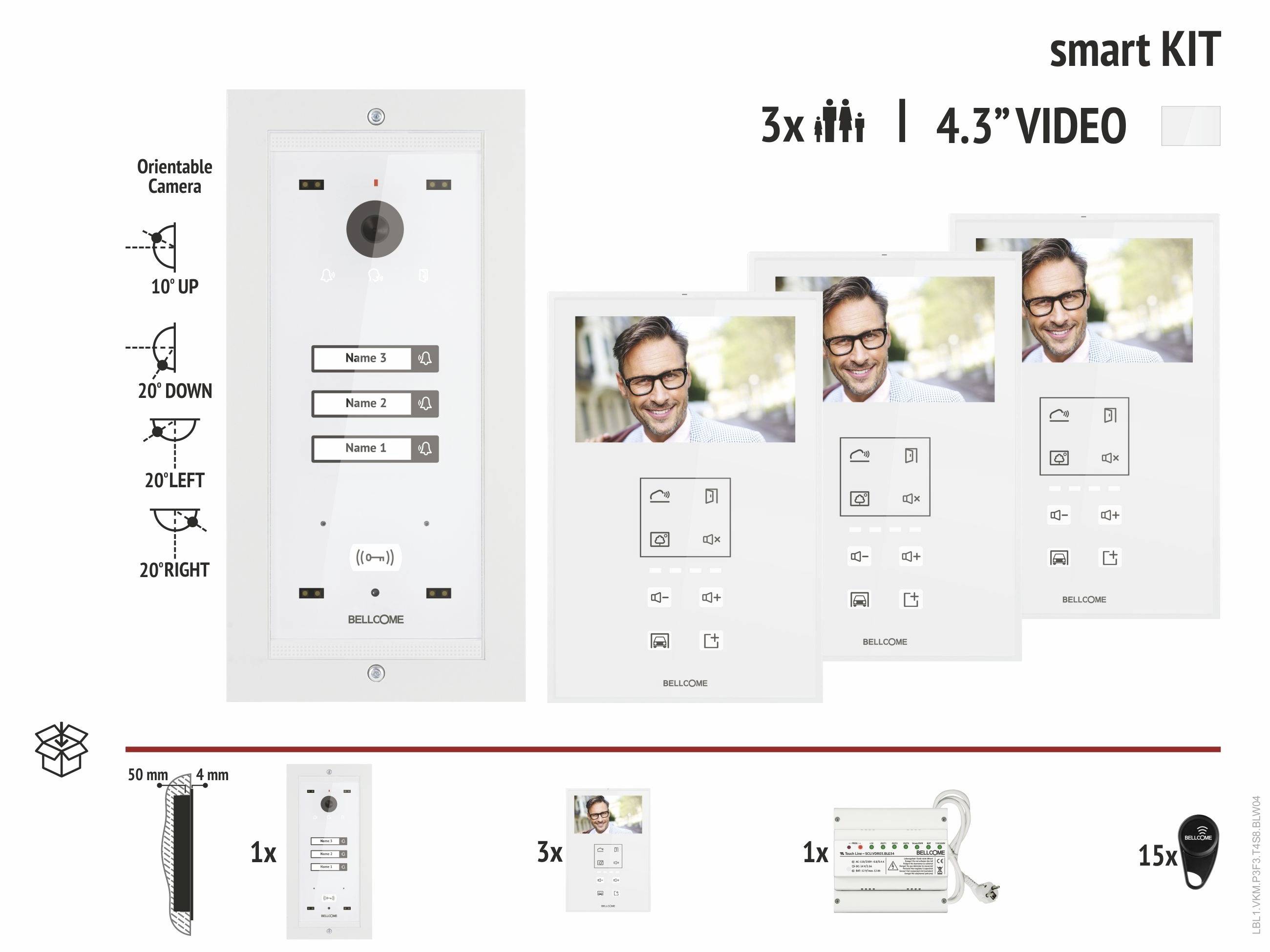 Bellcome ELECTRA Video-Türsprechanlage Kabelgebunden Komplett-Set Weiß