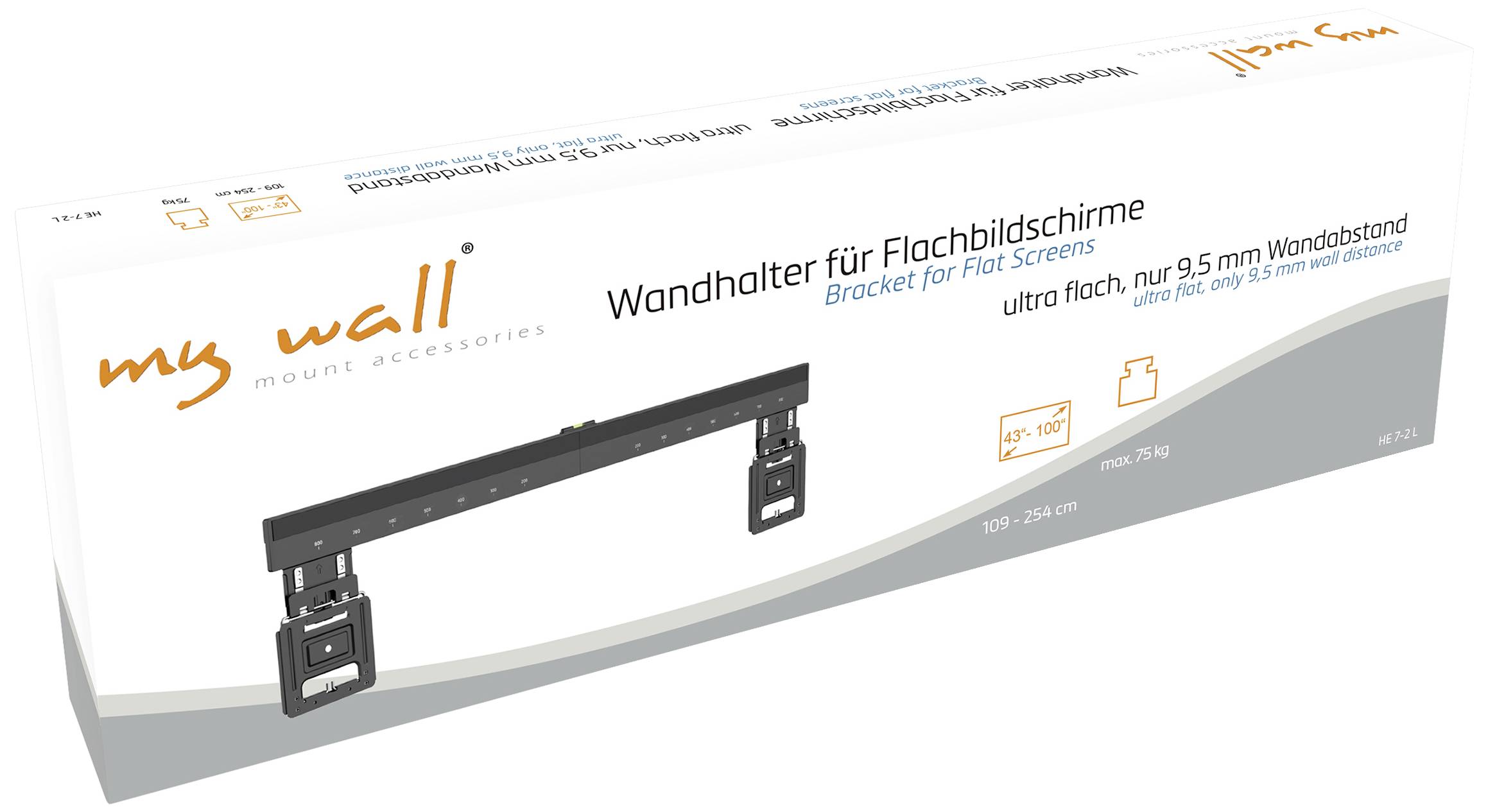 My Wall HE7-2L TV-Wandhalterung Integrierte Wasserwaage 106,7 cm (42") - 254,0 cm (100") Starr