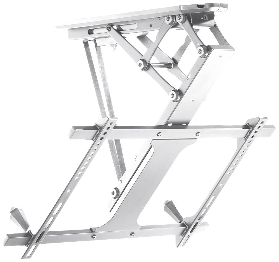 Metallischer Tastaturständer, höhenverstellbar, mit klappbarem Design, im Fokus auf Flexibilität und Stabilität für Arbeitsumgebungen.