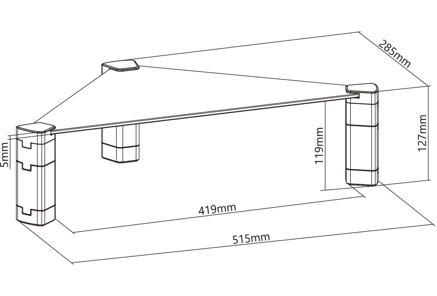 My Wall HT40L Monitor-Erhöhung Höhen-Bereich: 34 bis 124mm Schwarz