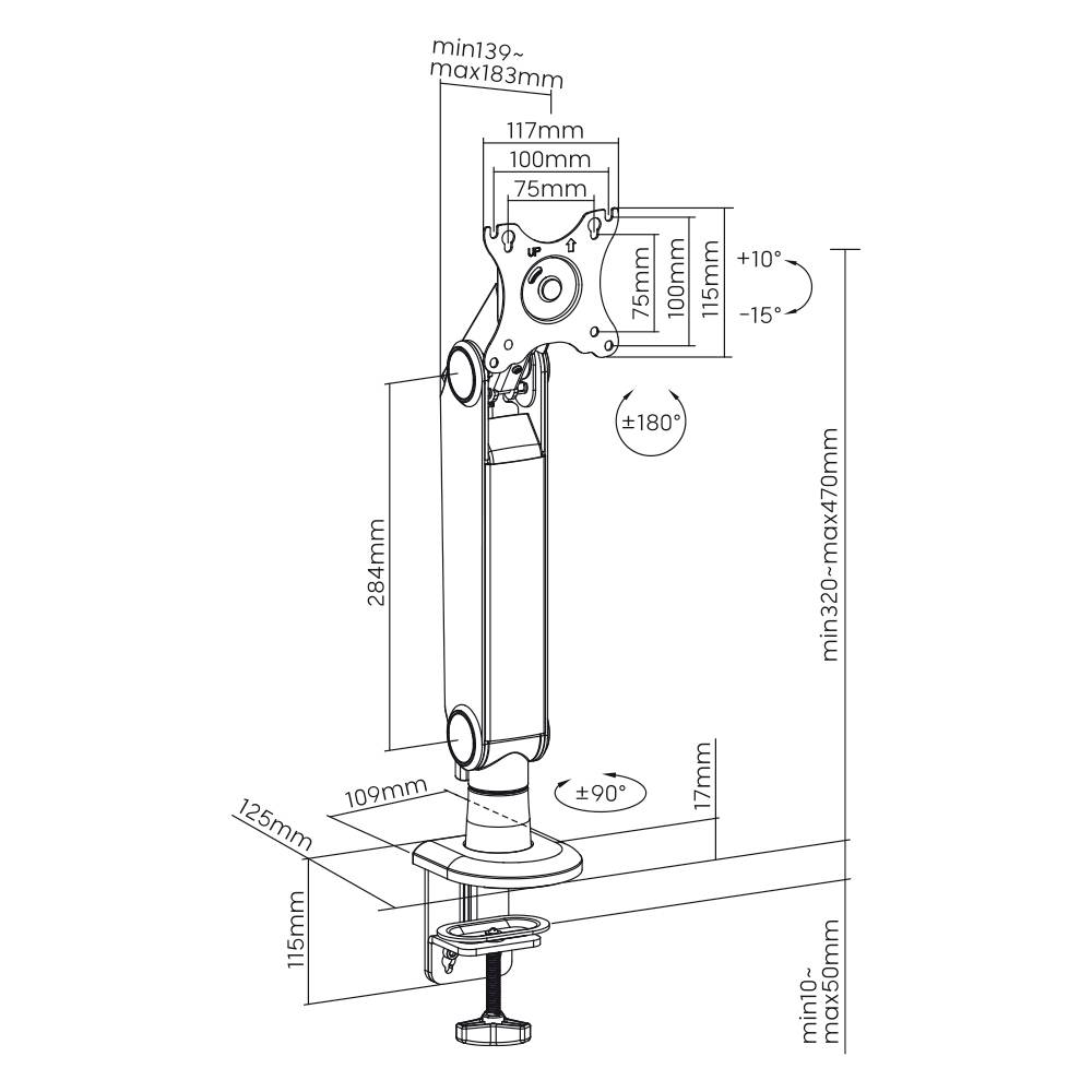 My Wall HL54L Monitor-Erhöhung Schwarz