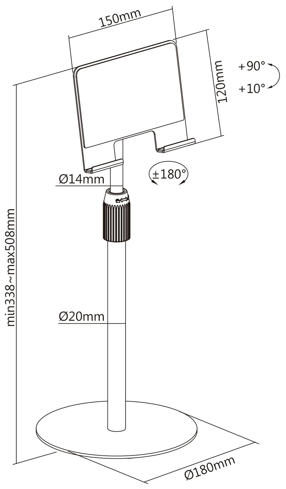My Wall HT31L Tablet-Ständer Universal 11,9cm (4,7") - 32,8cm (12,9")