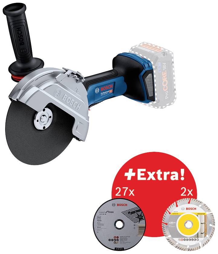 Bosch Professional GWS 18V-180 P 0615A5002D Akku-Winkelschleifer 180 mm bürstenlos, ohne Akku, ohne Ladegerät 18 V