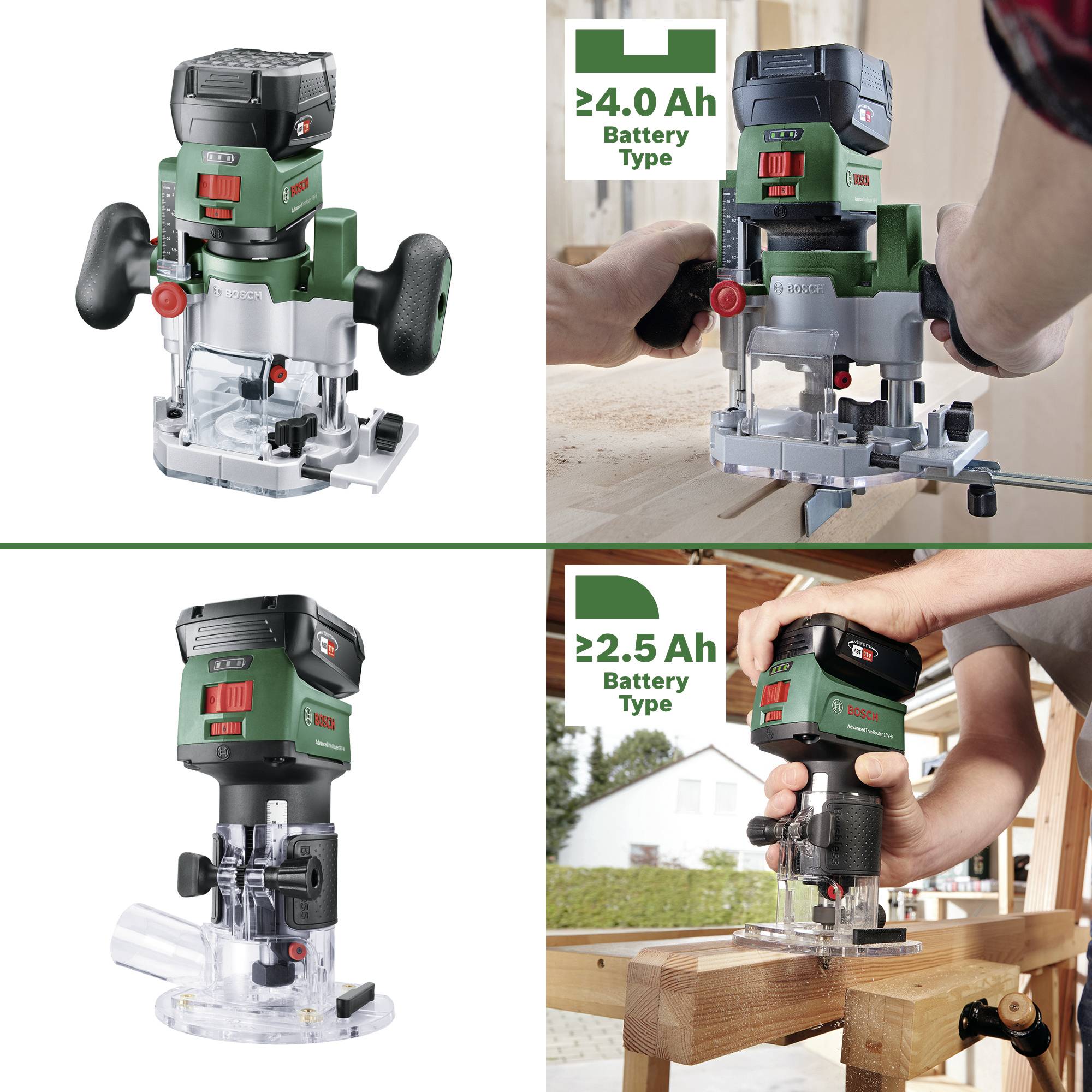 Bosch Home and Garden 2in1 Akku-Kanten-/Oberfräse 06039D5002 AdvancedTrimRouter 18V-8 Combi-Set