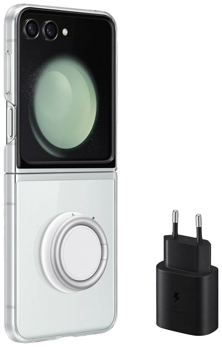 Samsung Backcover Samsung Galaxy Z Flip5 Transparent, Schwarz Standfunktion EF-XF73KKTEGWW