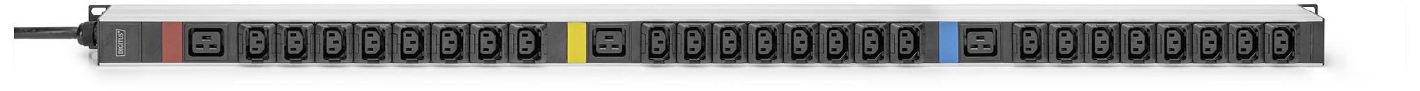 Digitus DN-95452 19 Zoll Netzwerkschrank-Steckdosenleiste 1 HE Kaltgeräte-Steckdose C13 10A, Kaltgeräte-Steckdose C19 16A