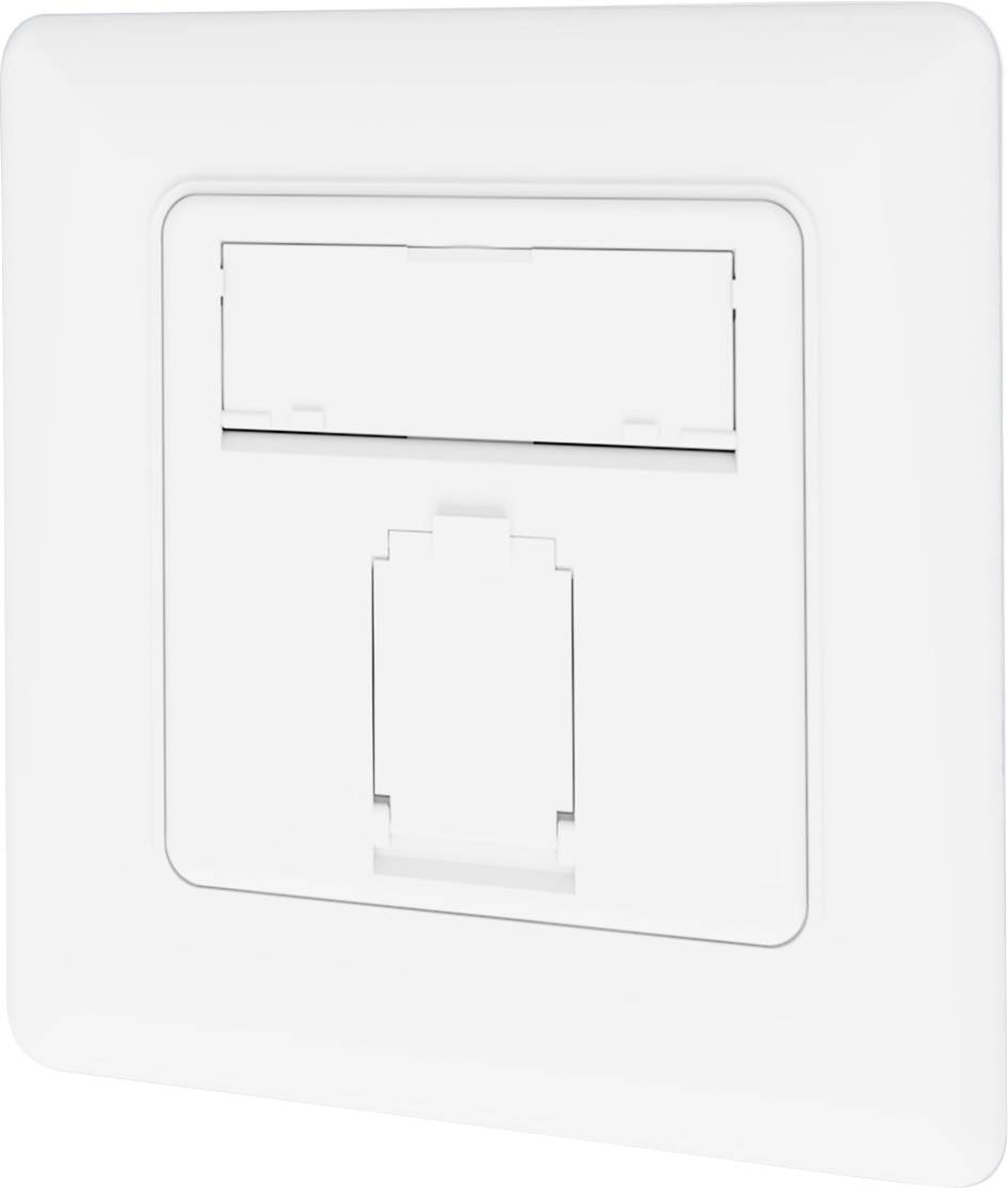 Digitus DN-9010/8-1 Netzwerkdose Unterputz Einsatz mit Zentralplatte und Rahmen CAT 6a Weiß
