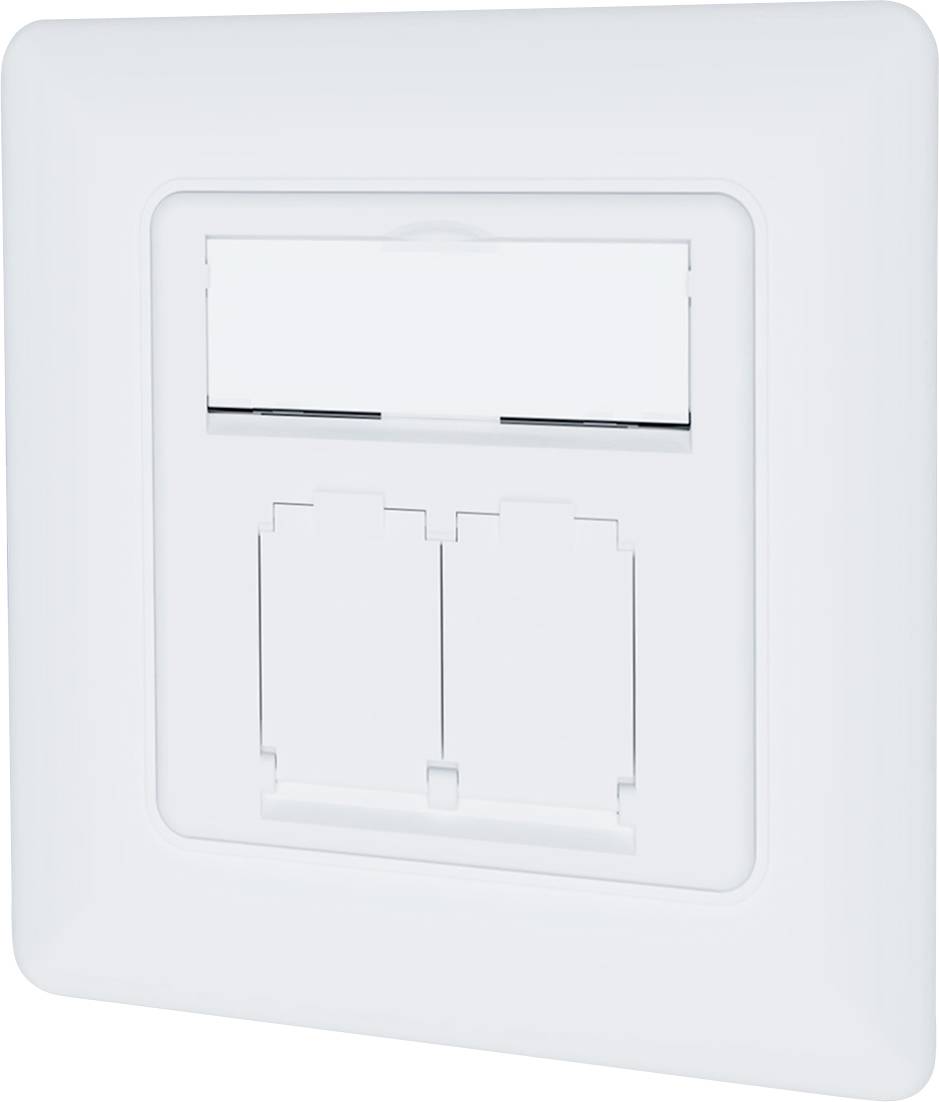 Digitus DN-9010/8-2 Netzwerkdose Unterputz Einsatz mit Zentralplatte und Rahmen CAT 6a Weiß