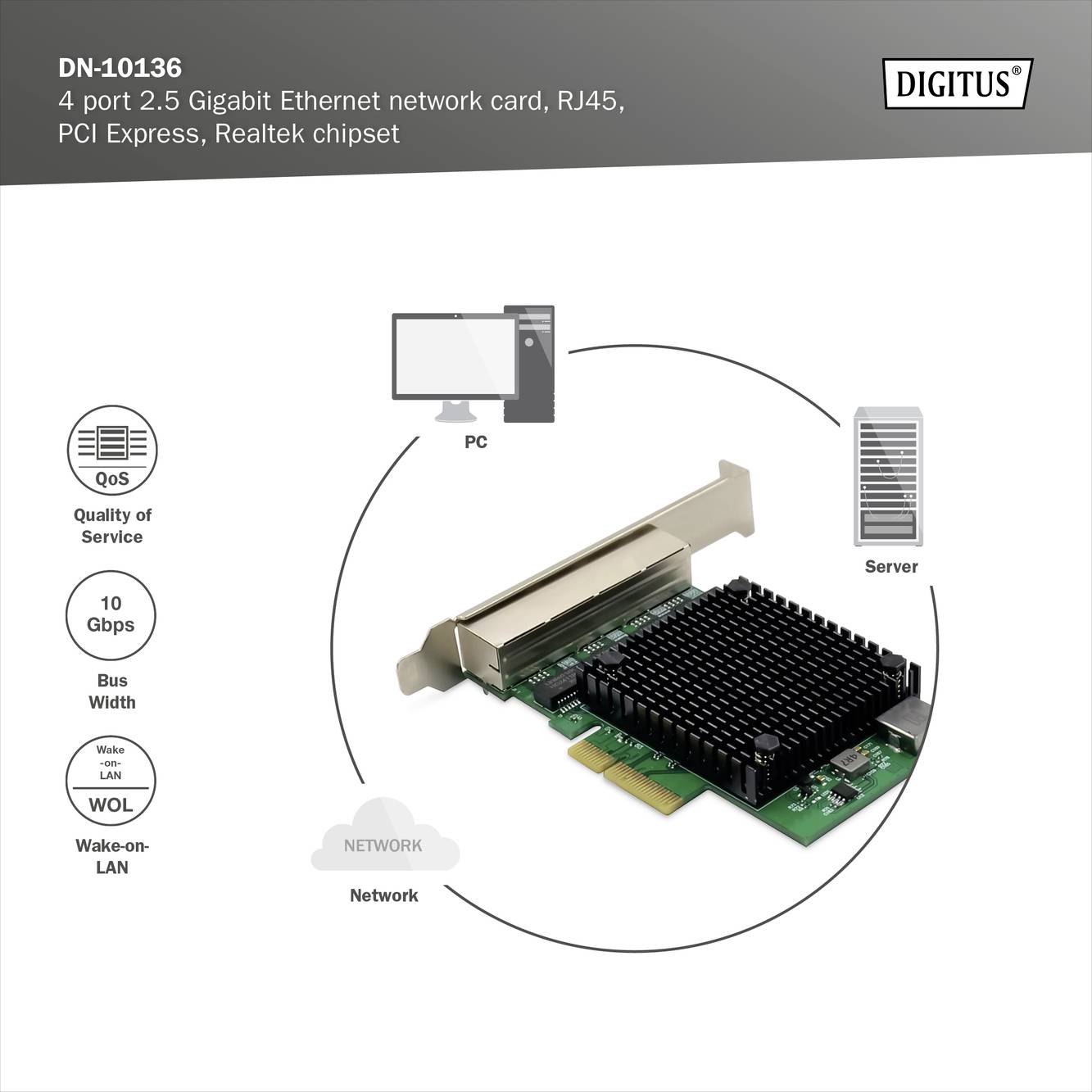Digitus DN-10136 Netzwerkkarte 2.5 GBit/s PCIe