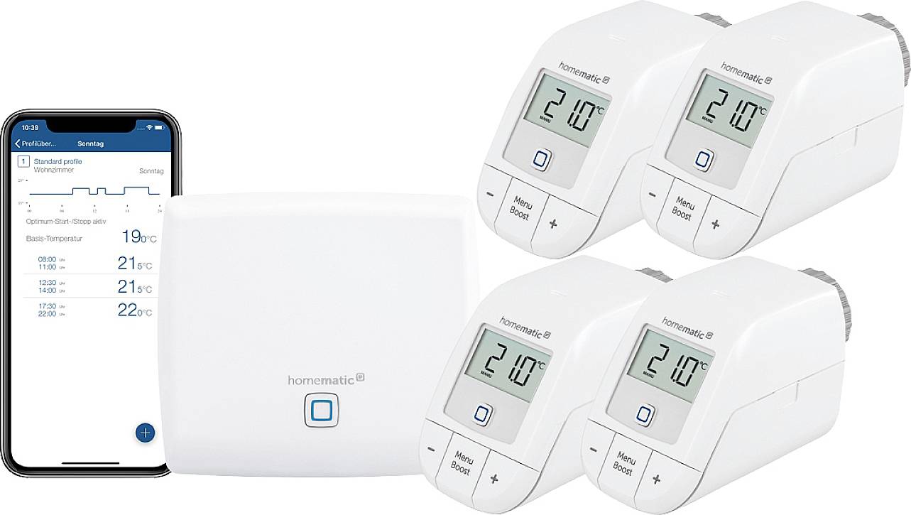 Homematic IP Funk Starterkit Heizen für 4 Heizkörper
