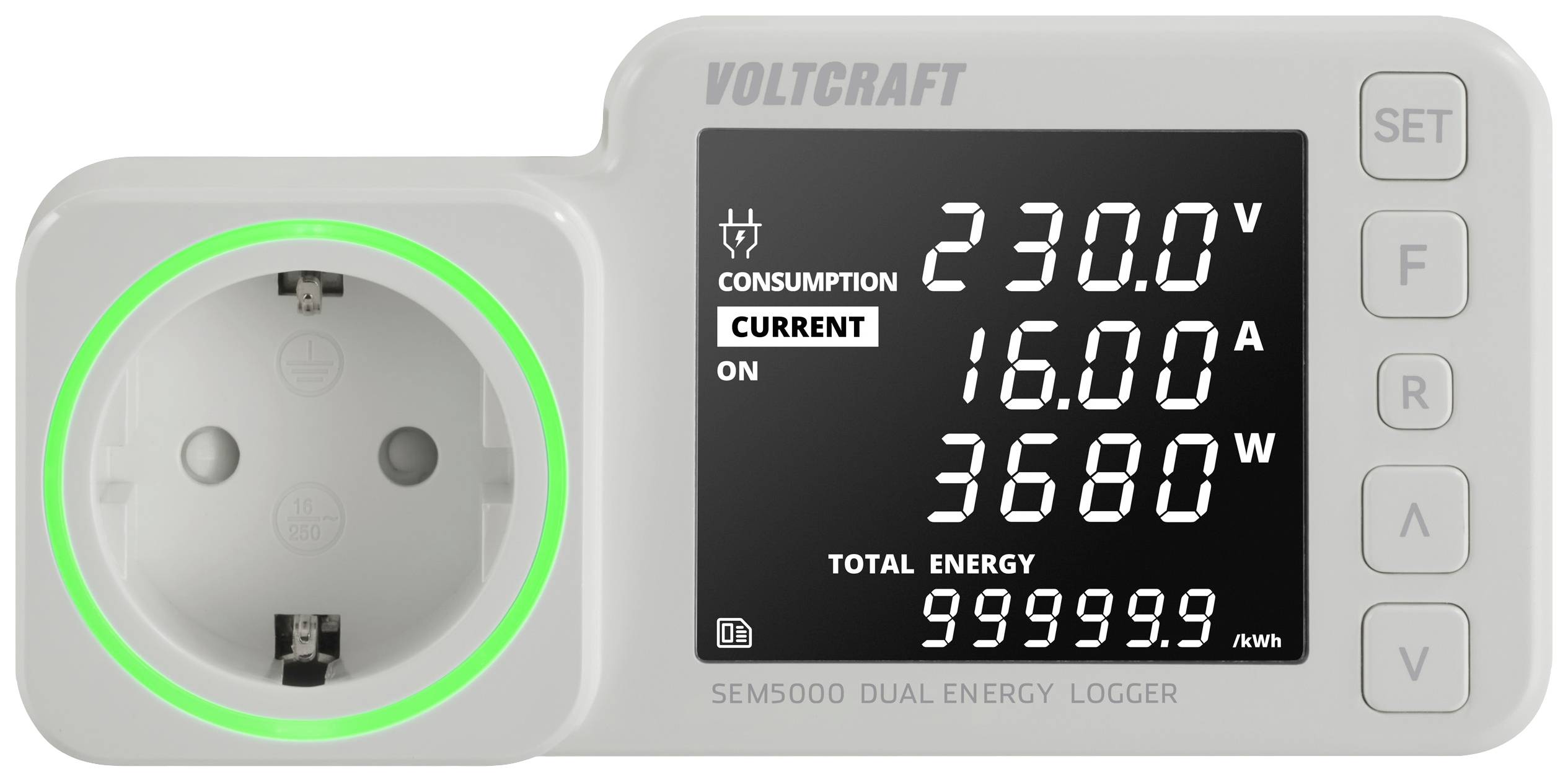 VOLTCRAFT SEM5000 DUAL Energiekosten-Messgerät Kostenprognose, Alarmfunktion, Stromtarif einstellbar, Datenloggerfunktion