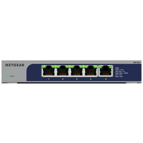 NETGEAR MS105 Netzwerk Switch RJ45 5 Port 2.5 GBit/s NETGEAR MS105 Netzwerk Switch RJ45 5 Port 2.5 GBit/s