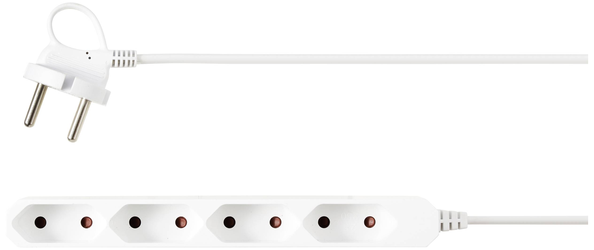 Sygonix SY-5806878 Steckdosenleiste 4fach Weiß Eurostecker 1St.