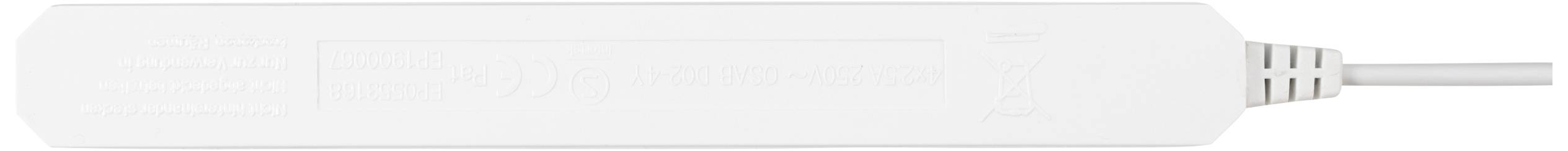 Sygonix SY-5806878 Steckdosenleiste 4fach Weiß Eurostecker 1St.