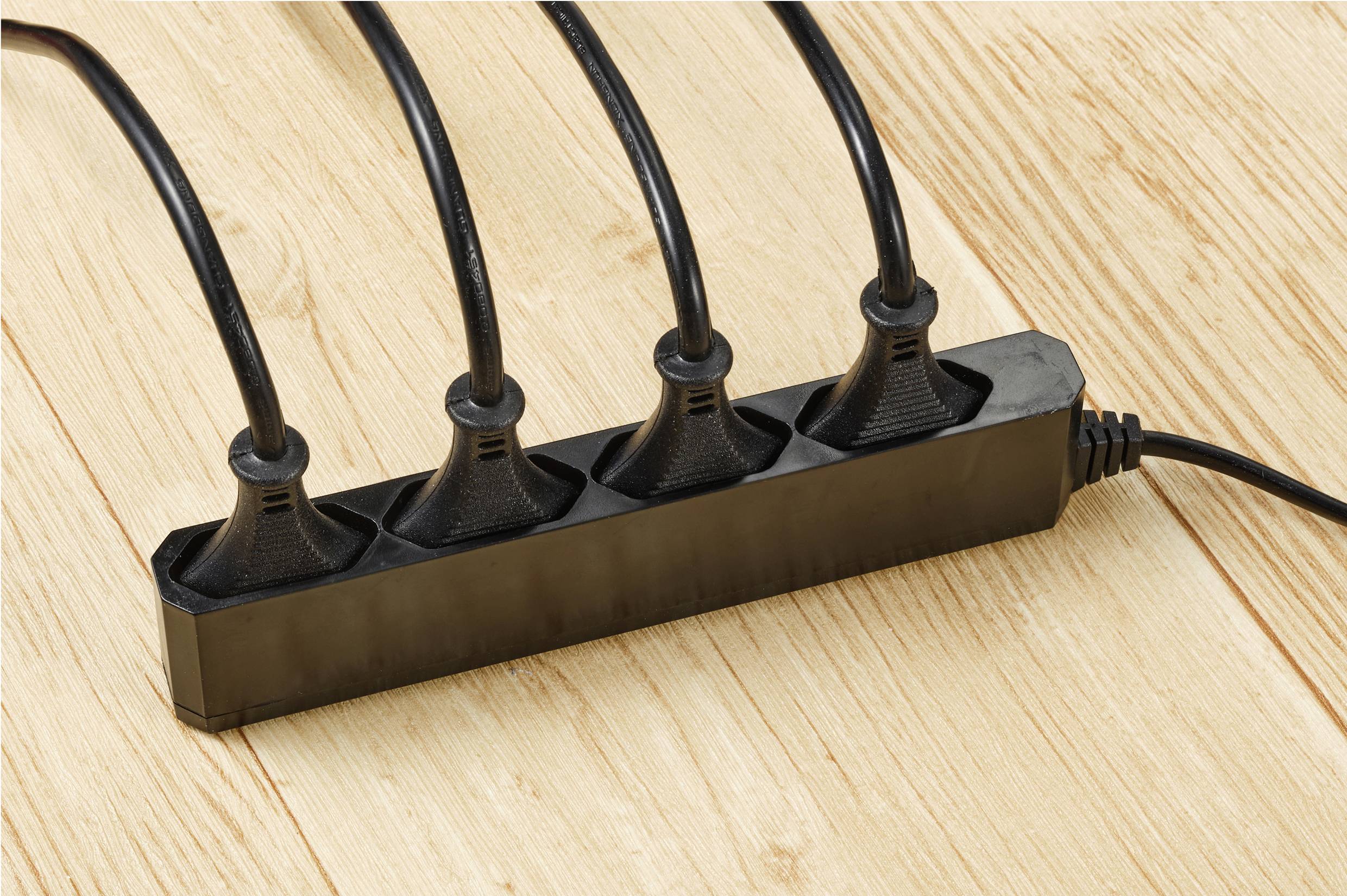 Sygonix SY-5806880 Steckdosenleiste 4fach Schwarz Eurostecker 1St.