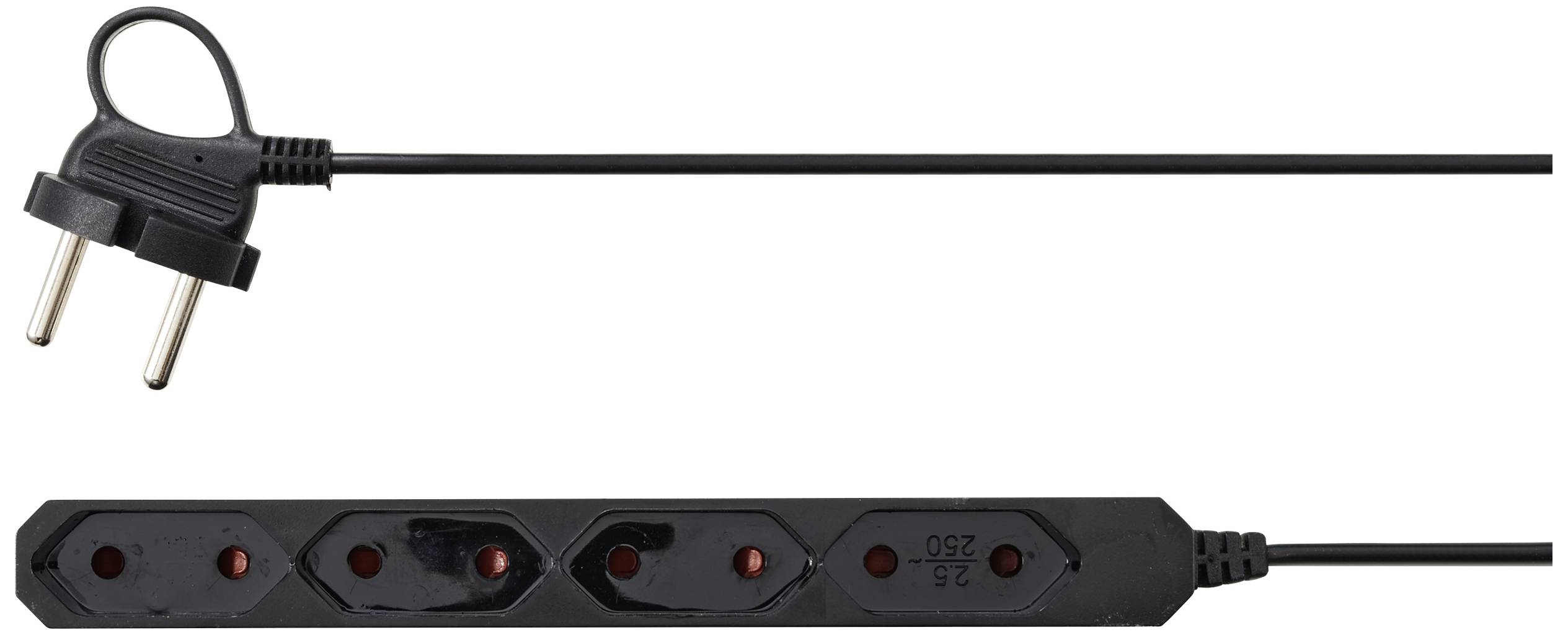 Sygonix SY-5806880 Steckdosenleiste 4fach Schwarz Eurostecker 1St.