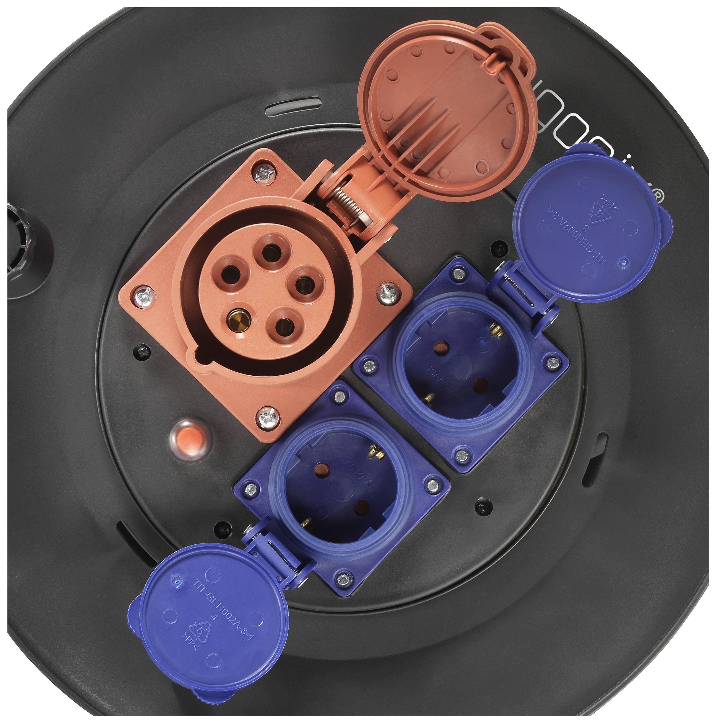 Sygonix SY-5806894 Kabeltrommel 25m Schwarz CEE-Stecker 16A 5polig