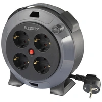 Sygonix SY-5806896 Kabeltrommel 5m Schwarz Schutzkontakt-Stecker Sygonix SY-5806896 Kabeltrommel 5m Schwarz Schutzkontakt-Stecker