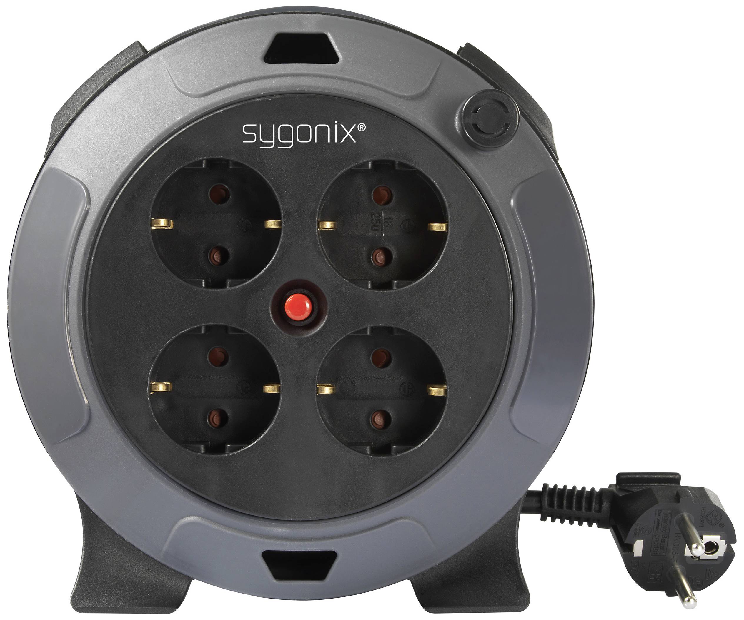 Sygonix SY-5806896 Kabeltrommel 5m Schwarz Schutzkontakt-Stecker