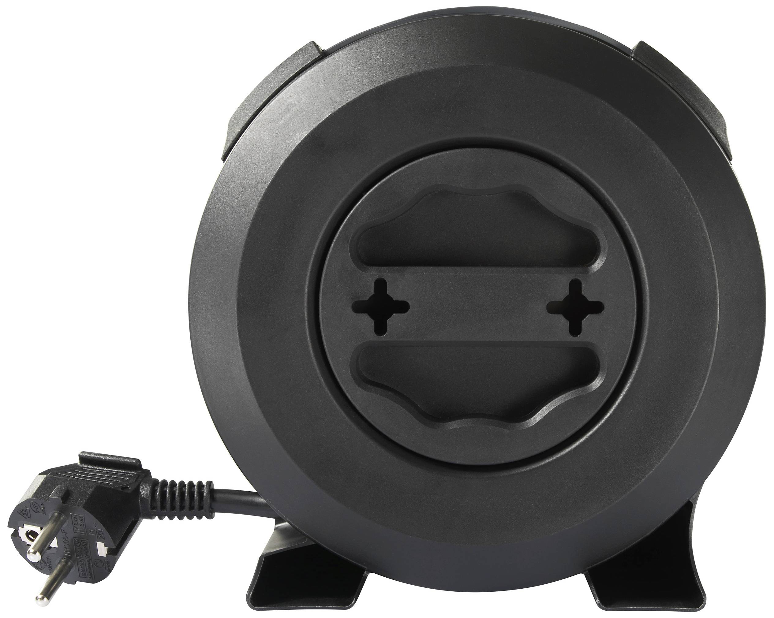 Sygonix SY-5806896 Kabeltrommel 5m Schwarz Schutzkontakt-Stecker