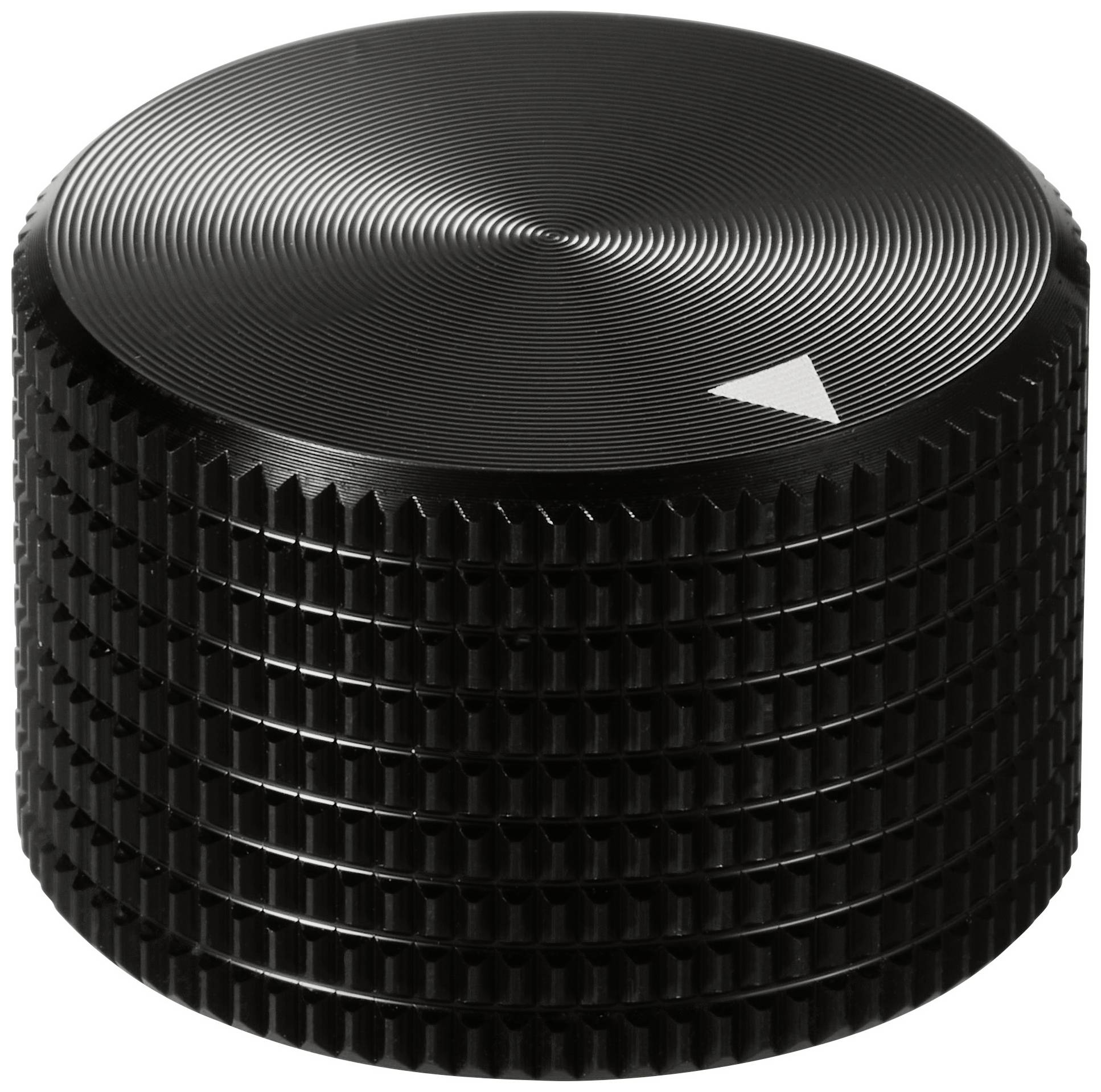 TRU COMPONENTS TC-11613808 Drehknopf mit Knopfmarkierung Schwarz (Ø x H) 25mm x 16mm Aluminium 1St.