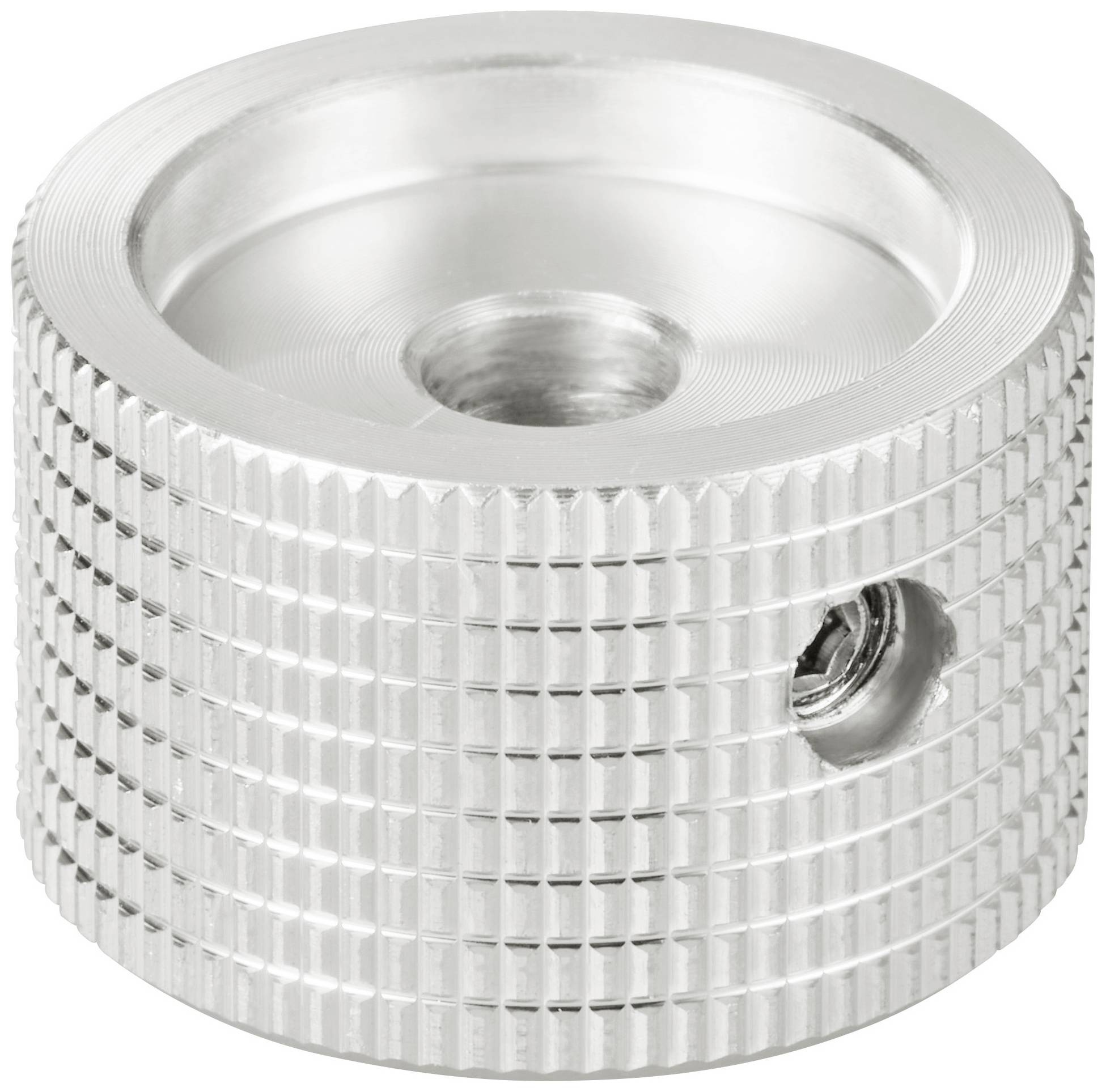 TRU COMPONENTS TC-11613812 Drehknopf mit Knopfmarkierung Silber (Ø x H) 25mm x 16mm Aluminium 1St.