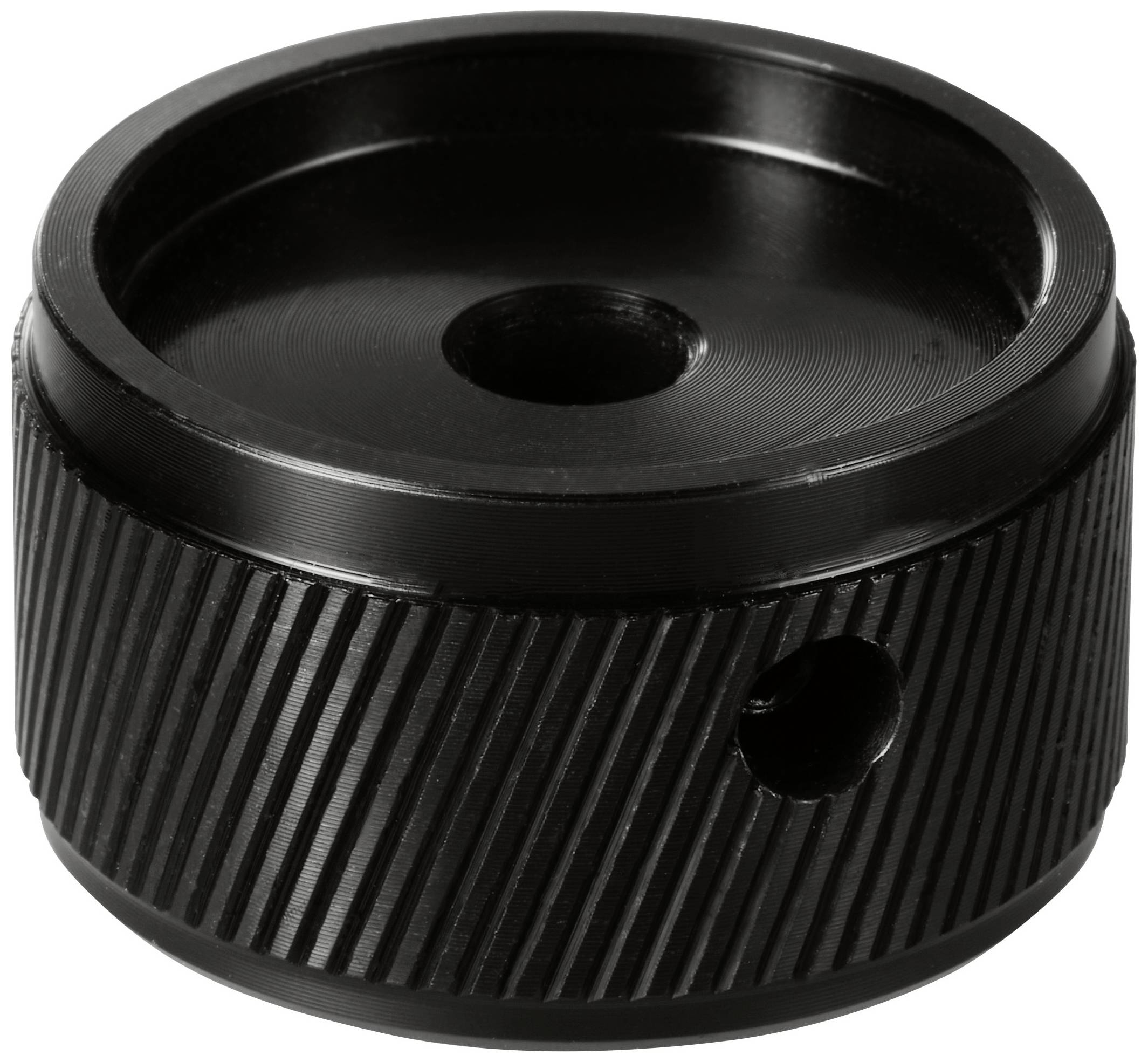 TRU COMPONENTS TC-11613816 Drehknopf mit Knopfmarkierung Schwarz (Ø x H) 30mm x 17mm Aluminium 1St.