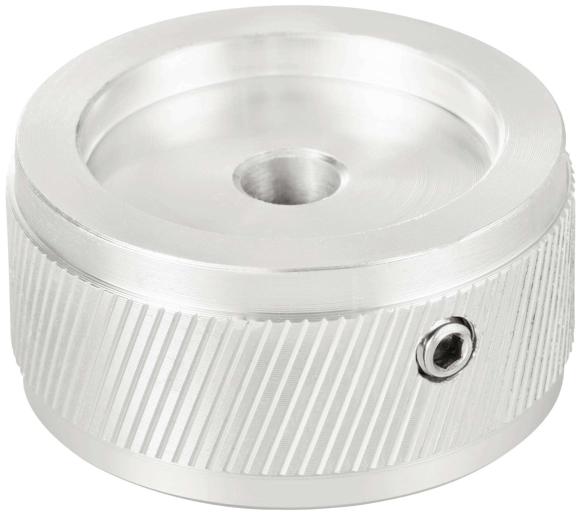 TRU COMPONENTS TC-11613824 Drehknopf mit Knopfmarkierung Silber (Ø x H) 34mm x 17mm Aluminium 1St.