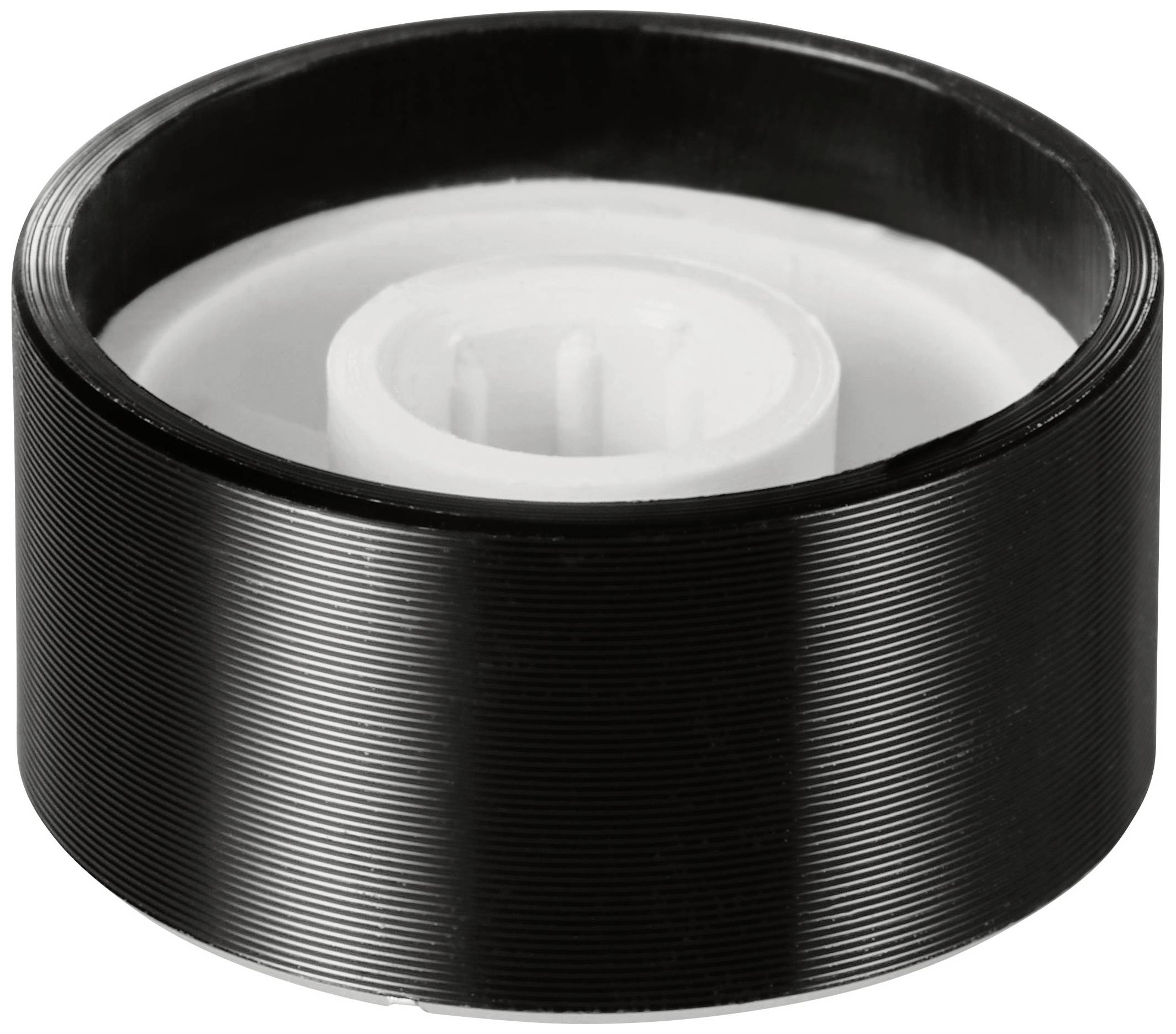 TRU COMPONENTS TC-11613832 Drehknopf mit Knopfmarkierung Schwarz (Ø x H) 20mm x 10mm Aluminium, Plastik
