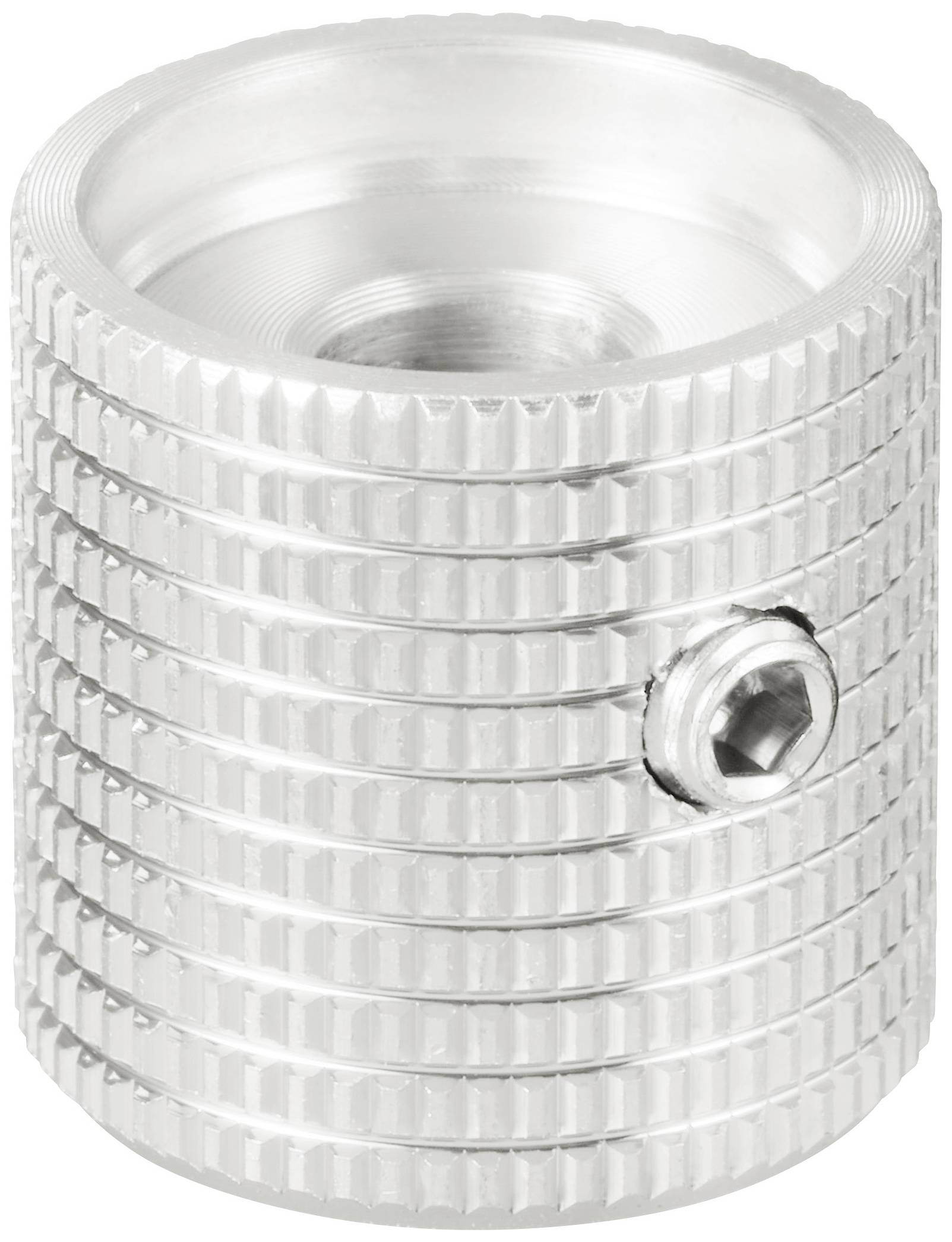 TRU COMPONENTS TC-11613848 Drehknopf mit Knopfmarkierung Silber (Ø x H) 17mm x 17mm Aluminium 1St.