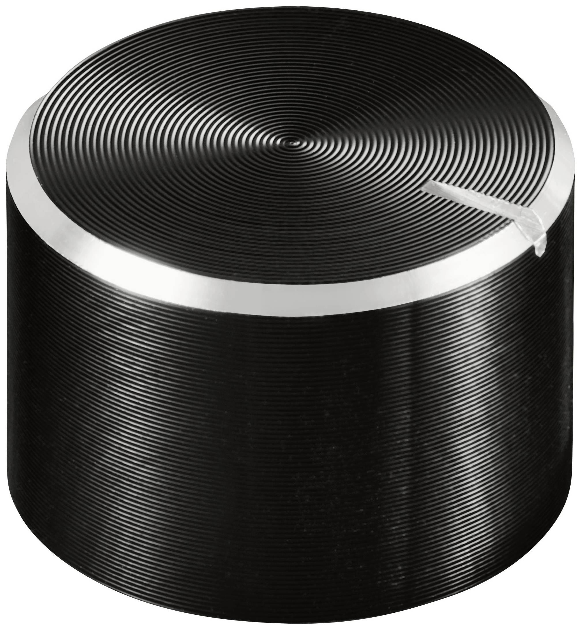 TRU COMPONENTS TC-11613856 Drehknopf mit Knopfmarkierung Schwarz (Ø x H) 15 mm x 10 mm Aluminium, P