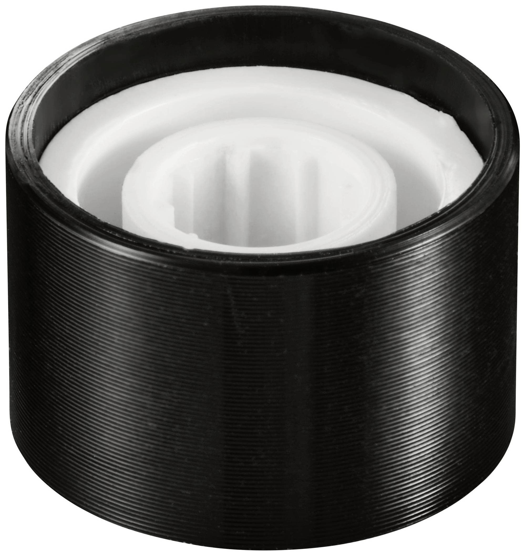 TRU COMPONENTS TC-11613856 Drehknopf mit Knopfmarkierung Schwarz (Ø x H) 15mm x 10mm Aluminium, Plastik