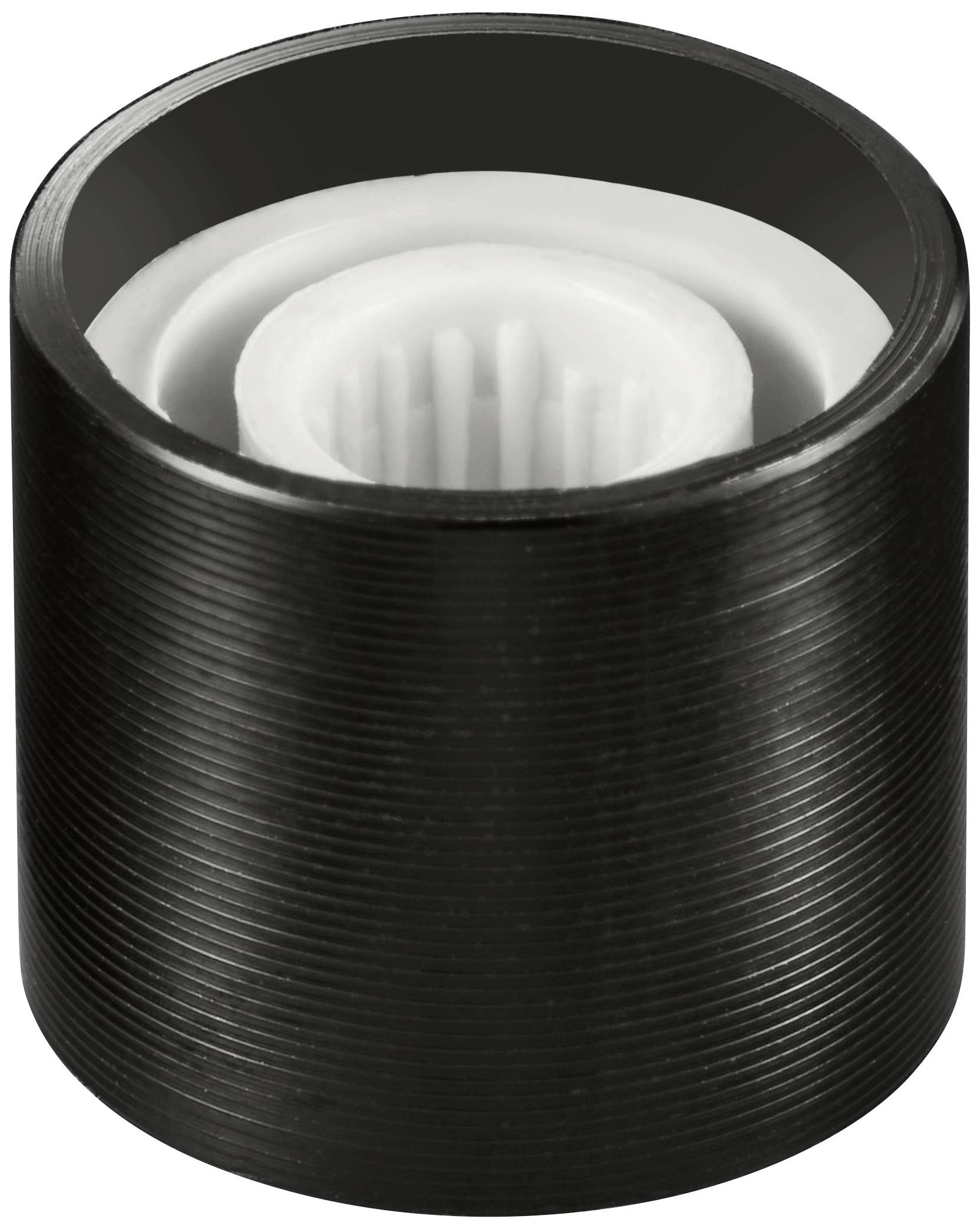 TRU COMPONENTS TC-11613864 Drehknopf mit Knopfmarkierung Schwarz (Ø x H) 15mm x 13mm Aluminium, Plastik