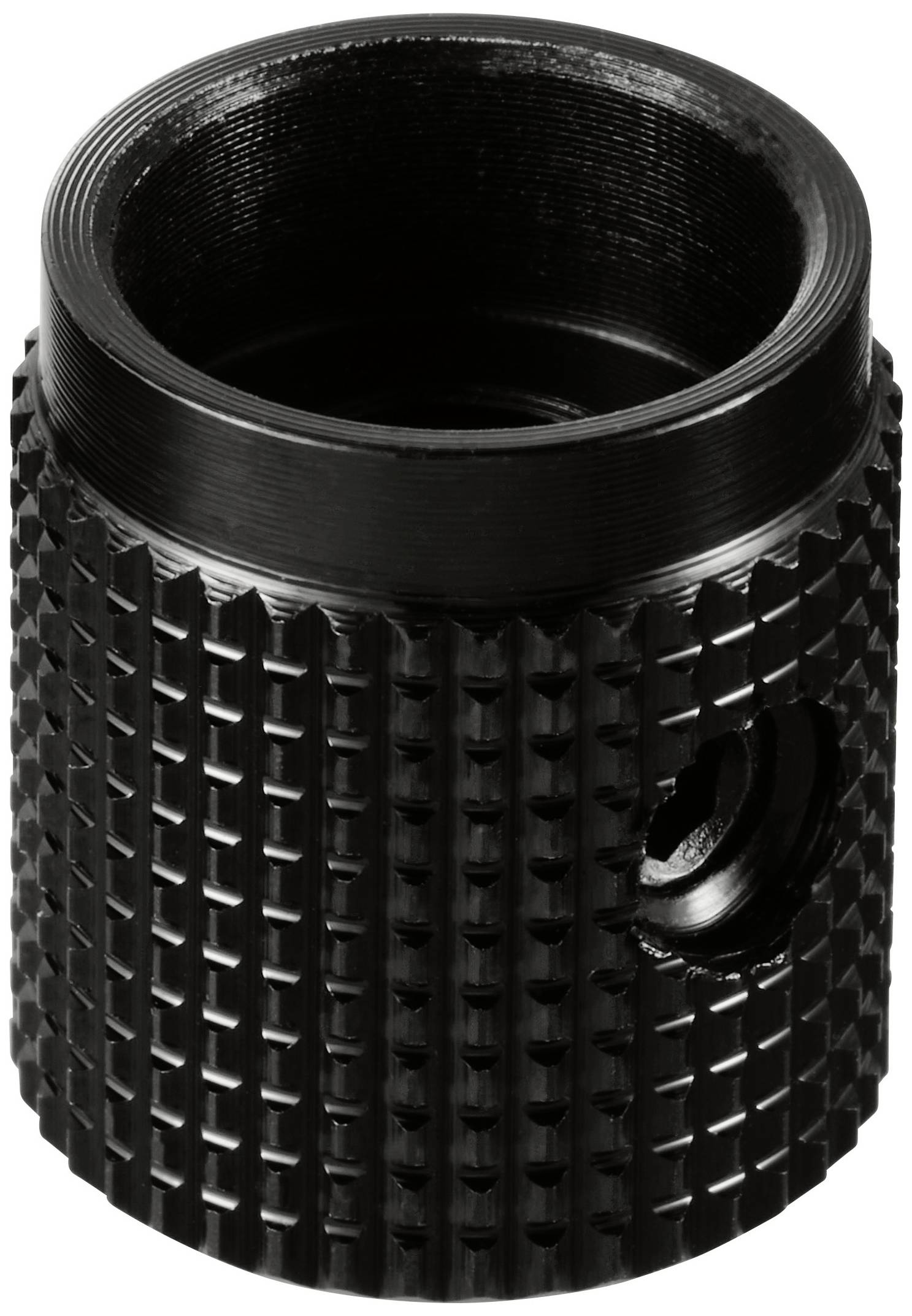 TRU COMPONENTS TC-11613876 Drehknopf mit Knopfmarkierung Schwarz (Ø x H) 14mm x 16mm Aluminium 1St.