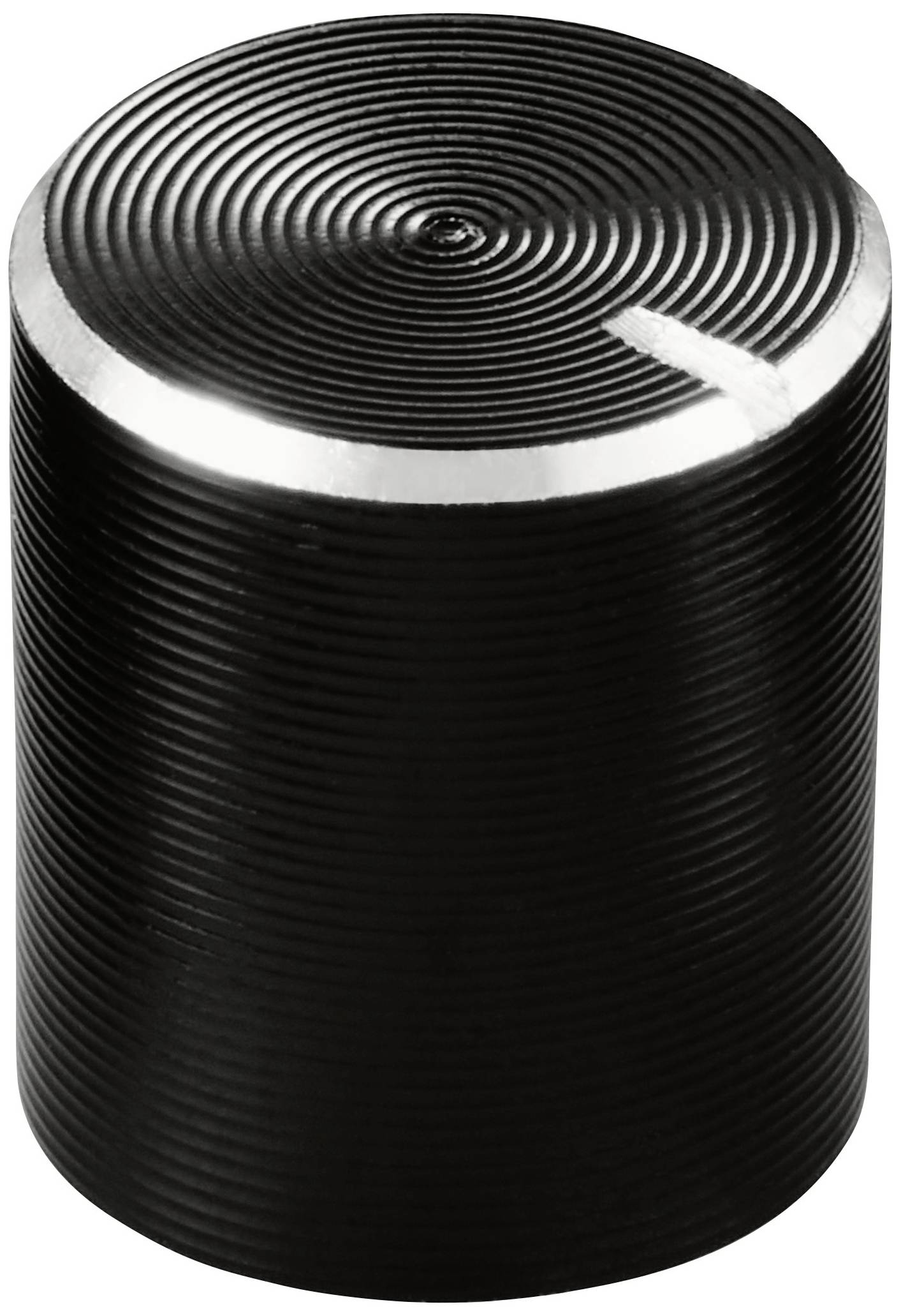 TRU COMPONENTS TC-11613884 Drehknopf mit Knopfmarkierung Schwarz (Ø x H) 10mm x 11mm Aluminium, Plastik