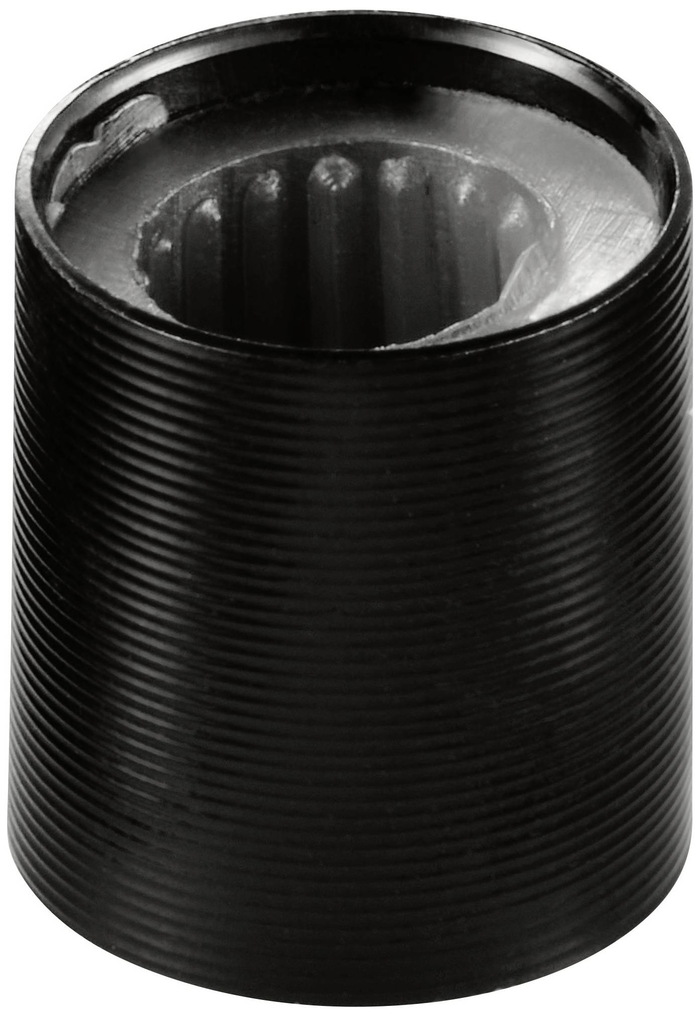TRU COMPONENTS TC-11613884 Drehknopf mit Knopfmarkierung Schwarz (Ø x H) 10mm x 11mm Aluminium, Plastik