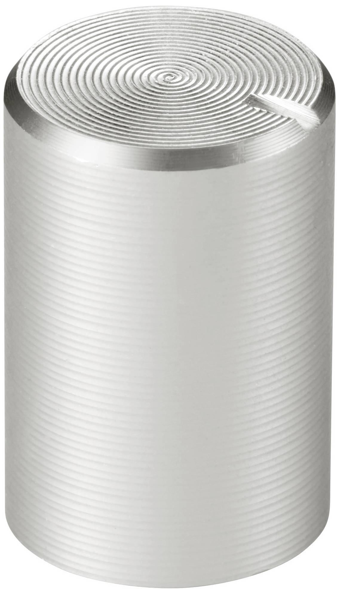 TRU COMPONENTS TC-11613900 Drehknopf mit Knopfmarkierung Silber (Ø x H) 10mm x 15mm Aluminium, Plastik