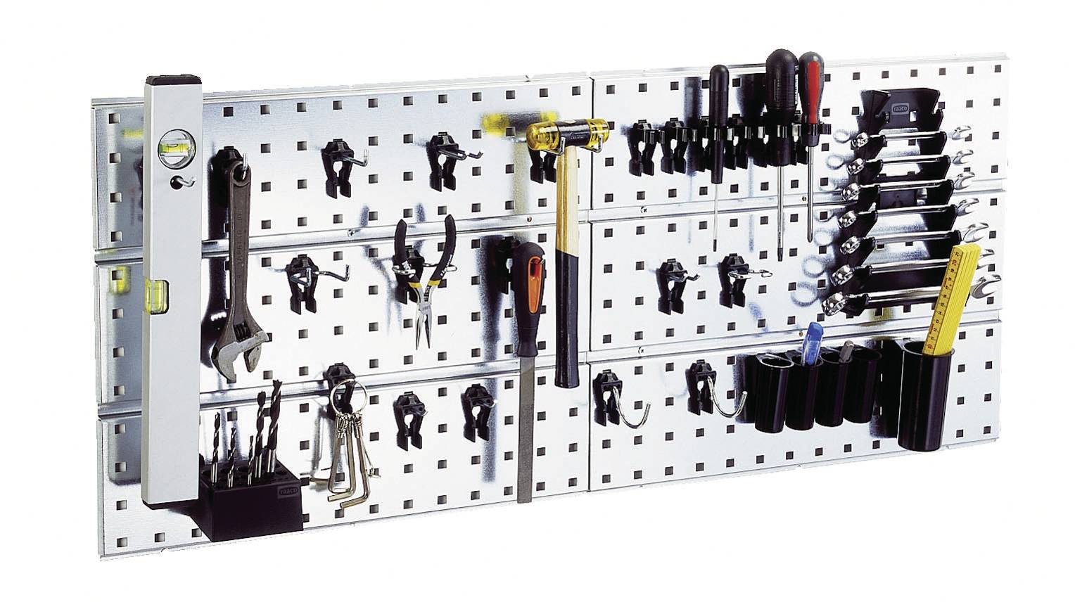 raaco 109642 Werkzeughaken Lochpaneel x 2 + 28 Clips (B x H x T) 1040 x 440 x 11 mm 1 St.