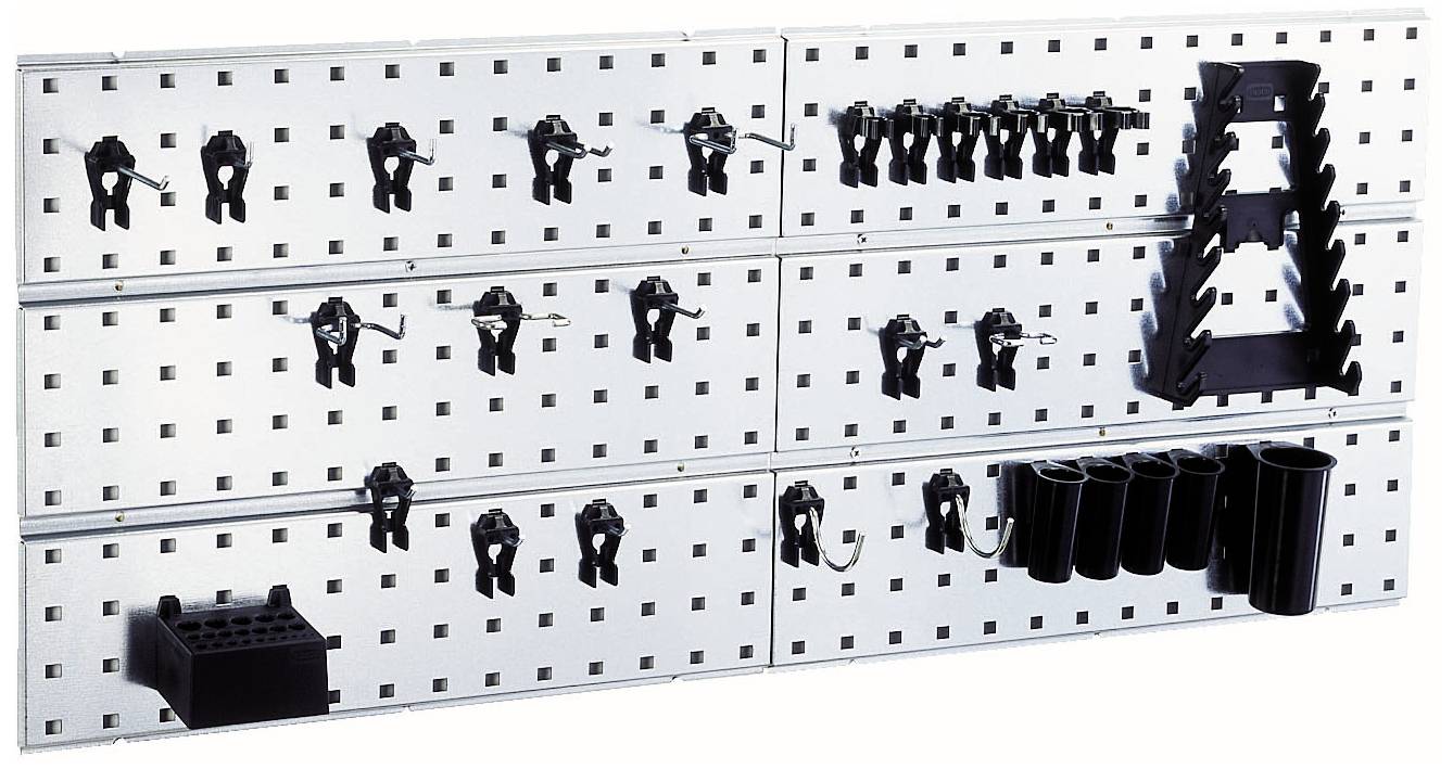 raaco 109642 Werkzeughaken Lochpaneel x 2 + 28 Clips (B x H x T) 1040 x 440 x 11 mm 1 St.