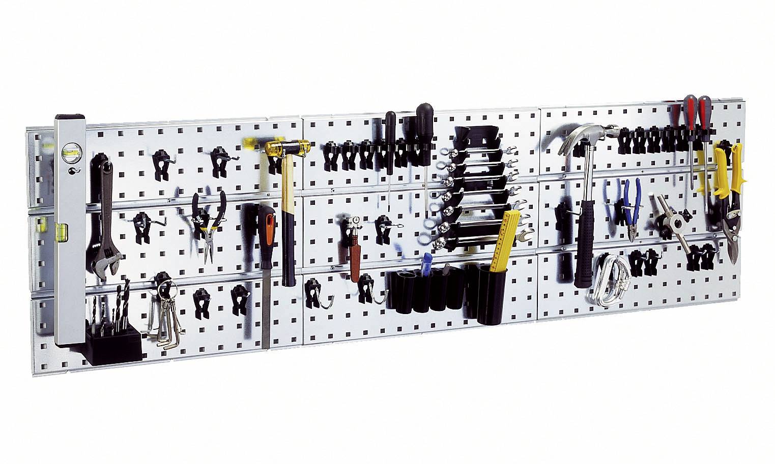 raaco 109659 Werkzeughaken Lochpaneel x 3 + 44 Clips (B x H x T) 1560 x 440 x 11 mm 1 St.