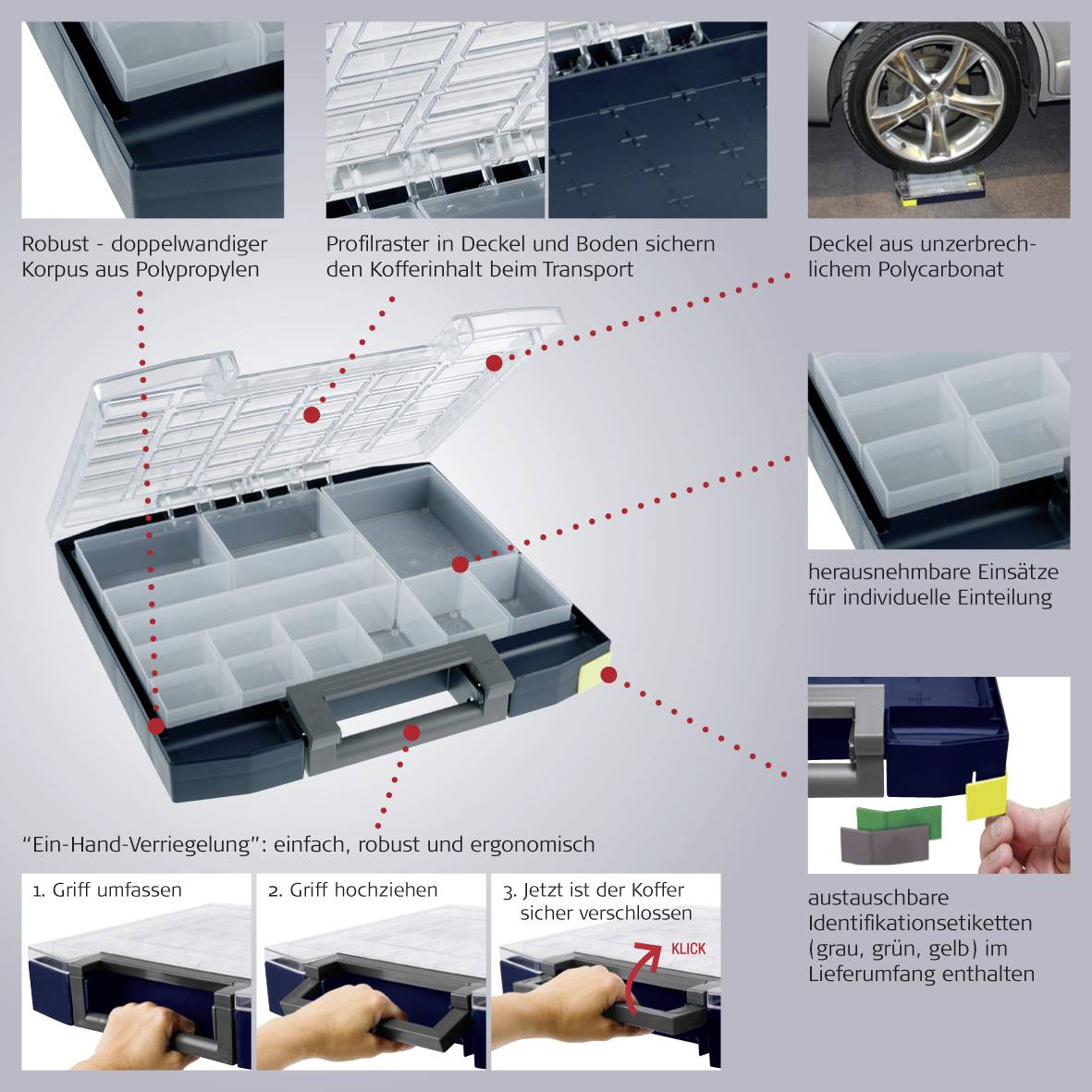 raaco Tragerahmen für Sortimentskasten (B x H x T) 347 x 342 x 305 mm Anzahl Fächer: 4 Inhalt 1 St.
