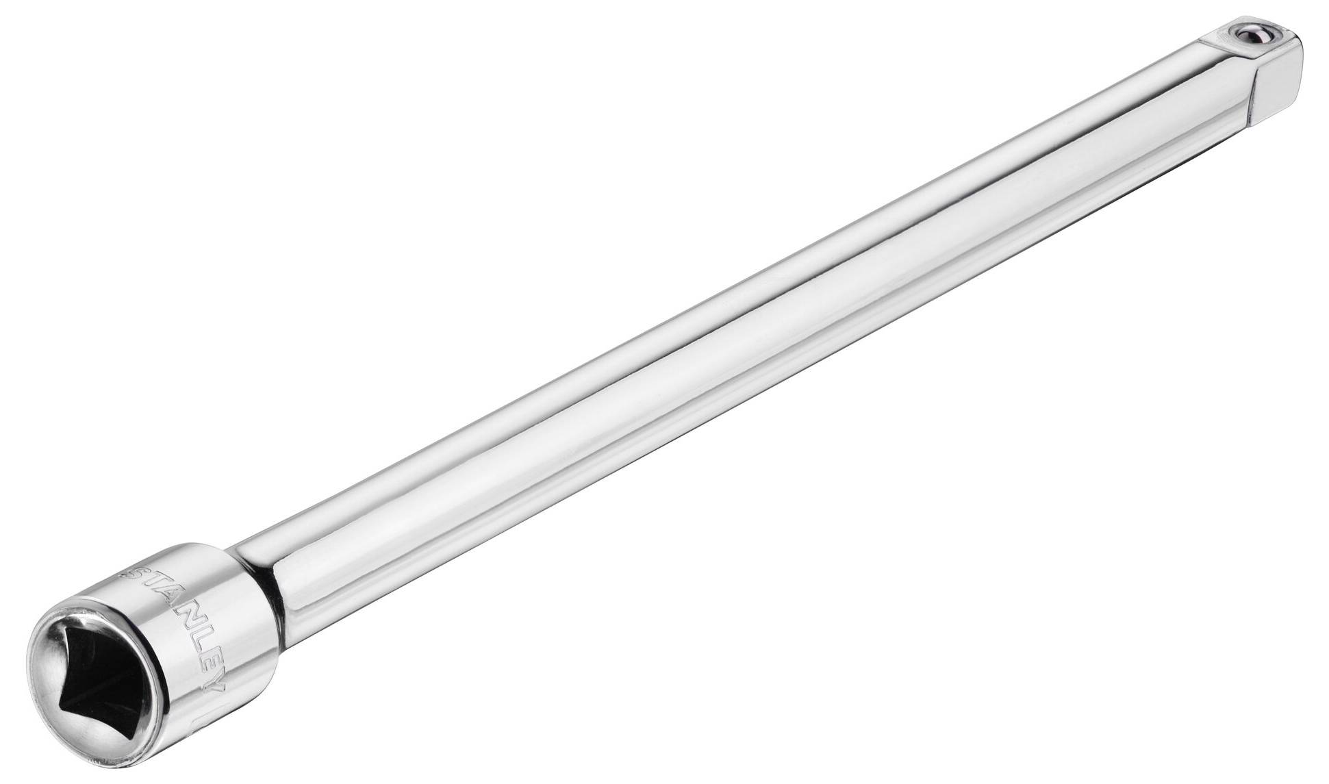 Ein langer, glänzender Verlängerungsstab mit quadratischem Kopf, verwendet zum Erreichen schwer zugänglicher Schraubverbindungen.