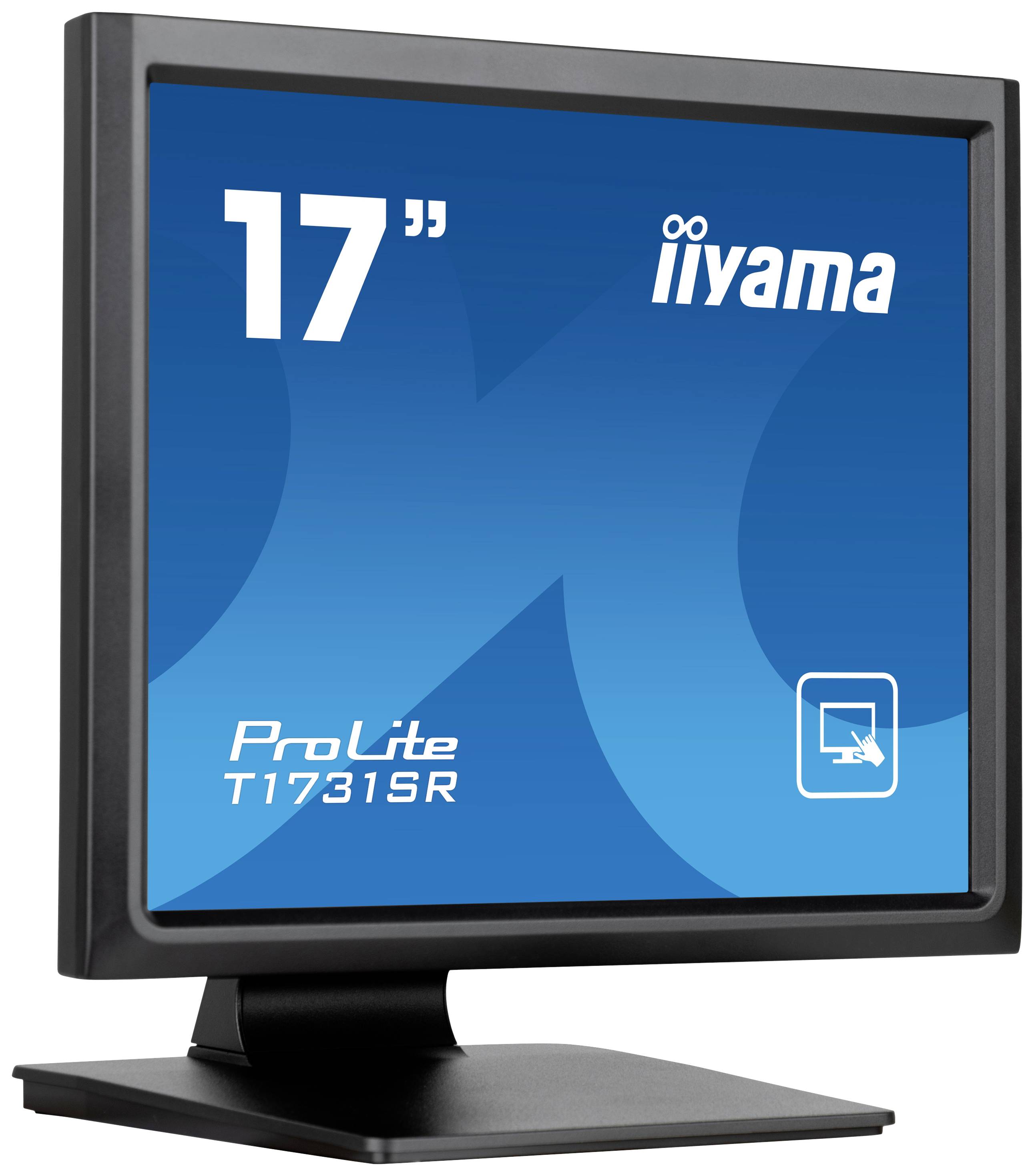 Ein schwarzer Computermonitor zeigt ein blaues Display mit der Aufschrift '17