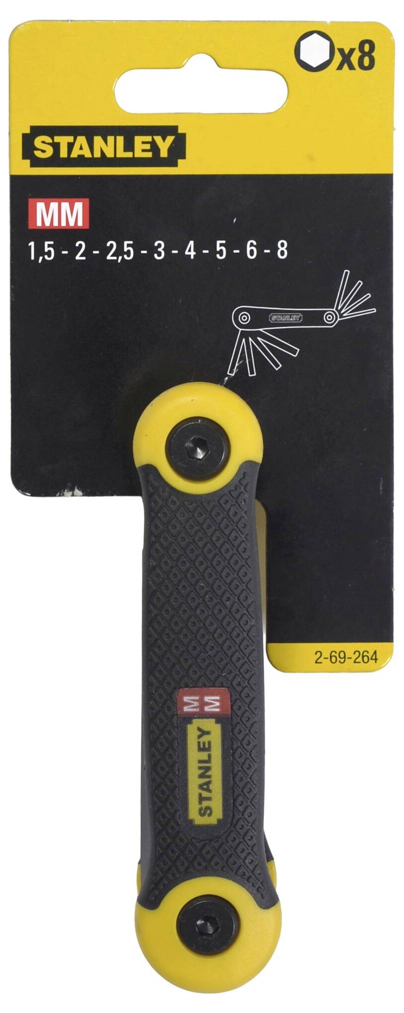 STANLEY Winkelschraubendreher-Set 1.5 mm, 2 mm, 2.5 mm, 3 mm, 4 mm, 5 mm, 6 mm, 8mm 8teilig