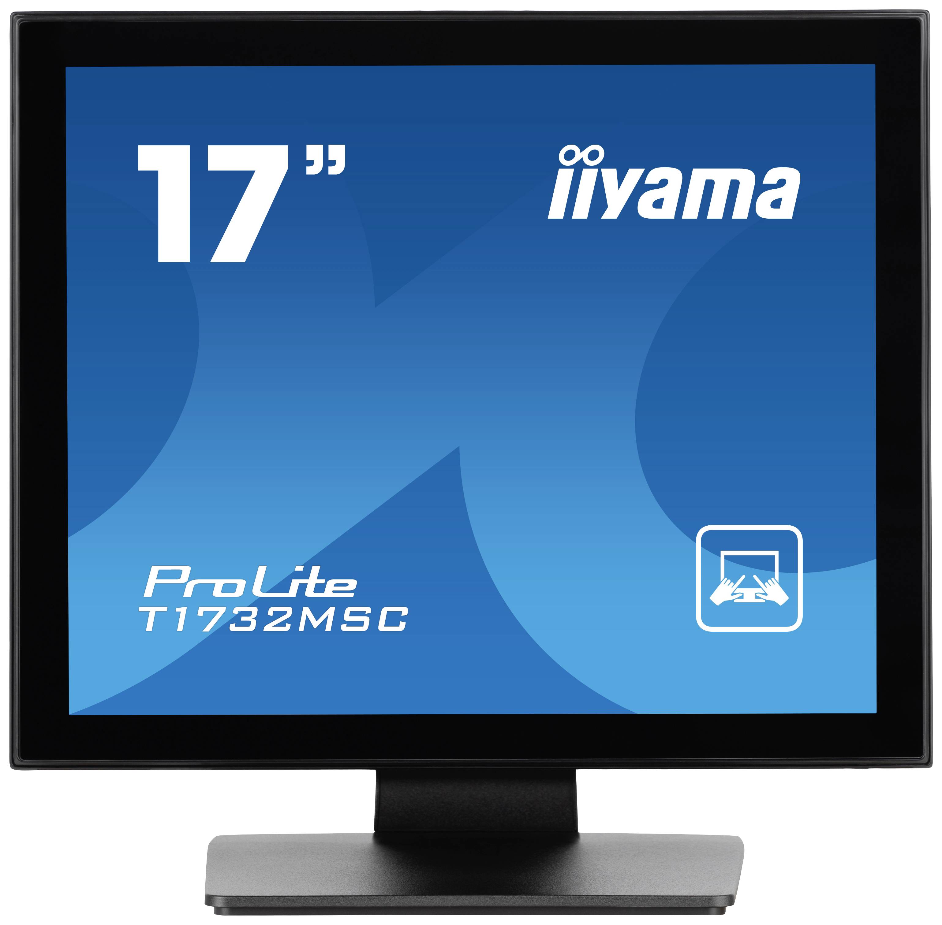 Ein quadratischer Monitor mit der Aufschrift '17
