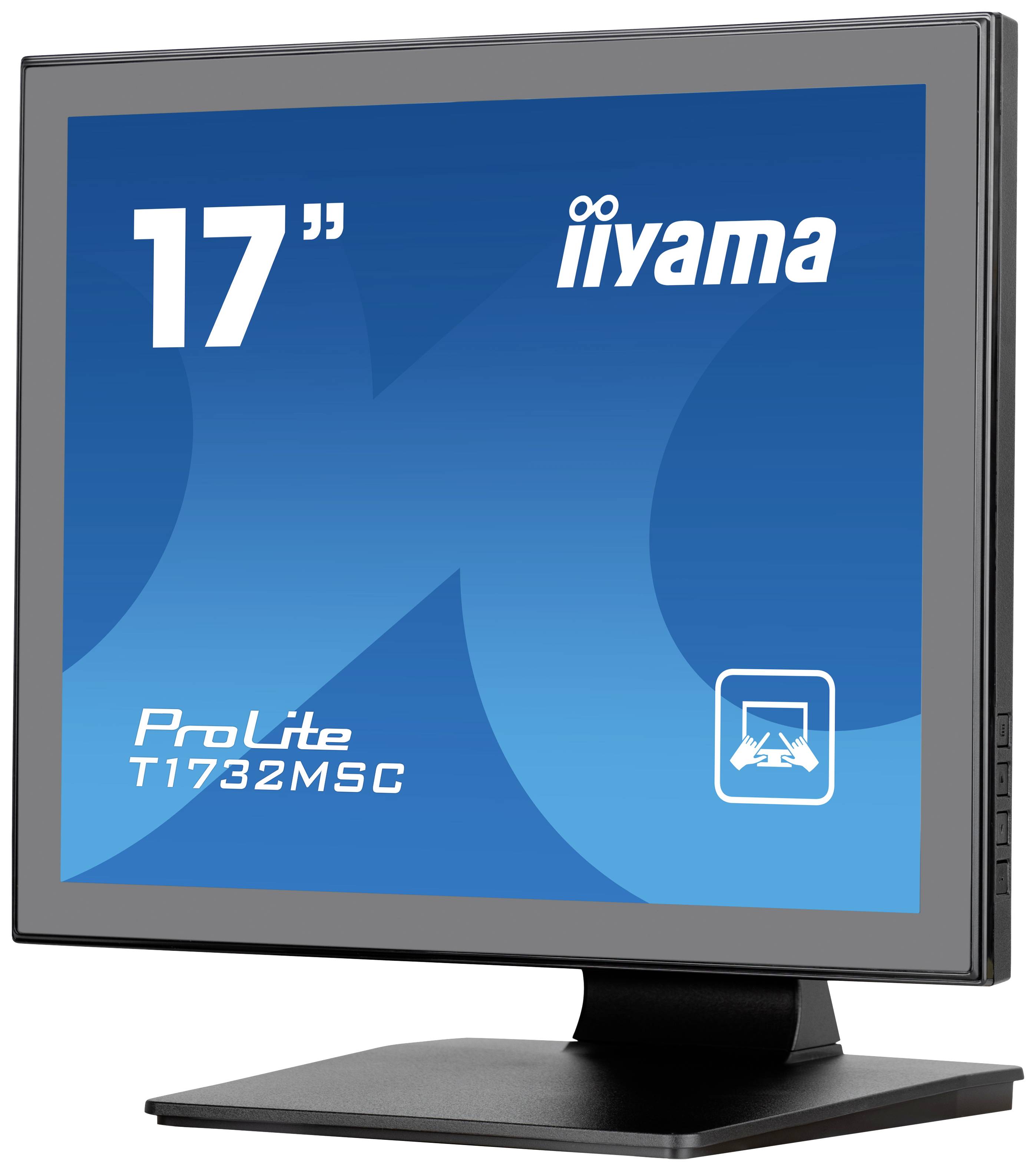 Ein 17-Zoll-Monitor des Modells 'ProLite T1732MSC' von iiyama mit schwarzem Rahmen.