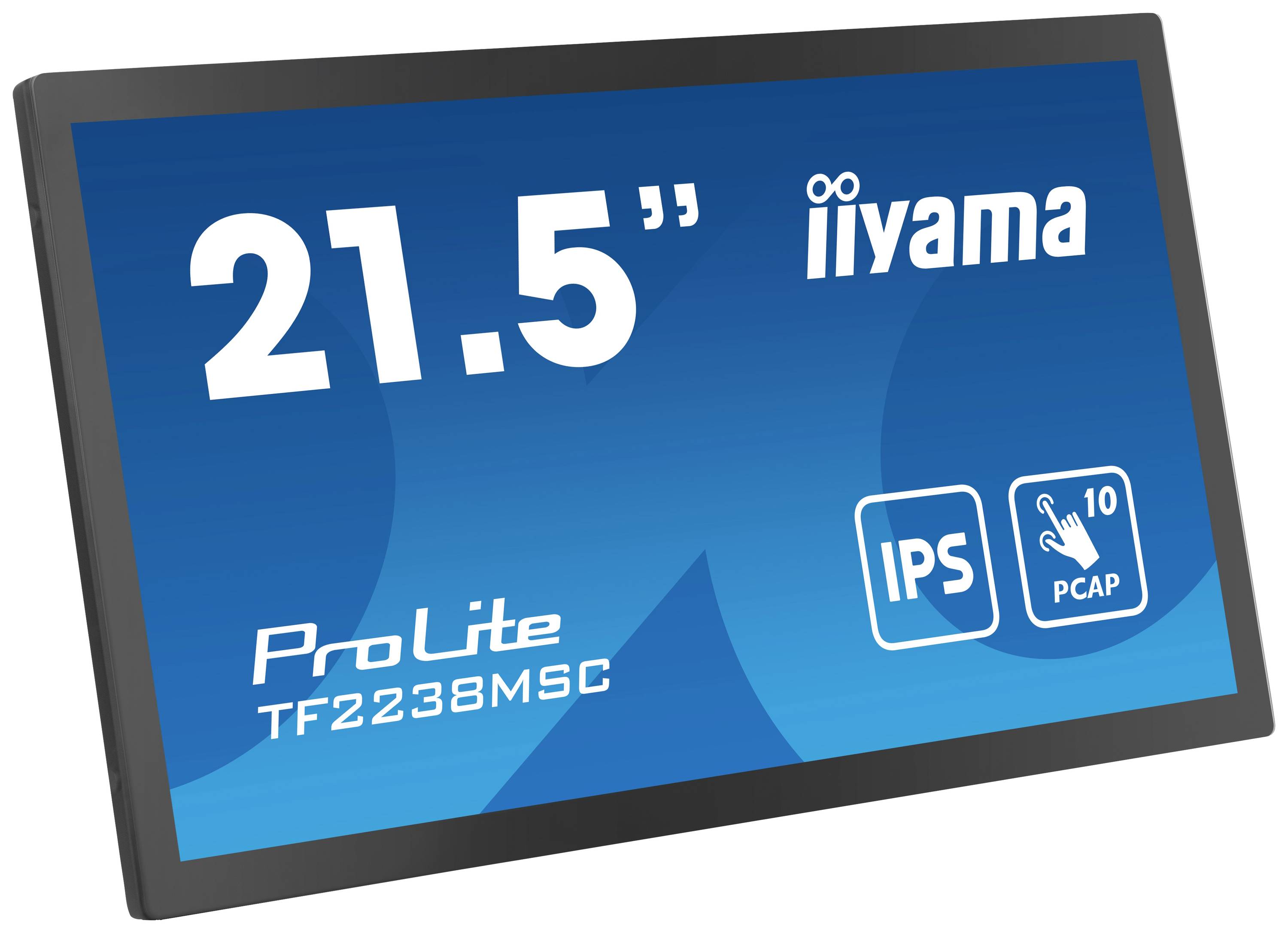 21,5 Zoll Bildschirm von iiyama mit IPS-Technologie und 10-Punkt-Touchfunktion. Modell ProLite TF2238MSC.