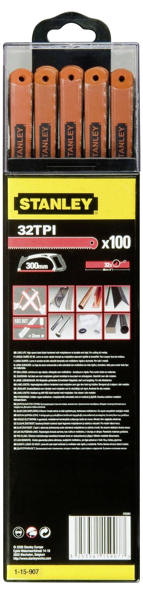 STANLEY Metallsaegeblatt HSS 300mm 32 Zaehne 1-15-907