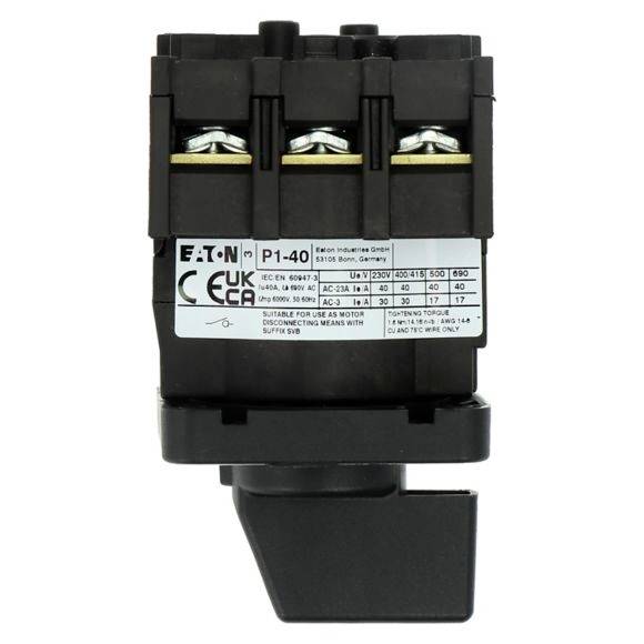 Eaton P1-40/E EIN-AUS-Schalter für Frontbefestigung 40A 690V 1 x 90° Schwarz, Grau 1St.