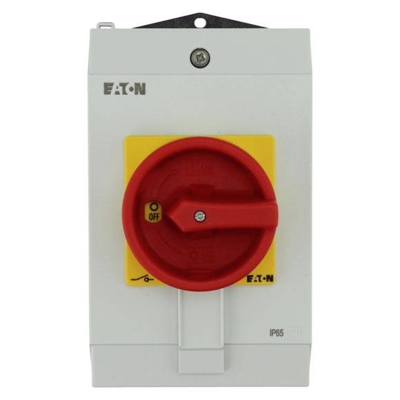 Eaton P1-40/I2/SVB/N EIN-AUS-Schalter mit NOT-Aus-Schalter 40A 690V 1 x 90° Grau, Schwarz, Rot, Gelb 1St.
